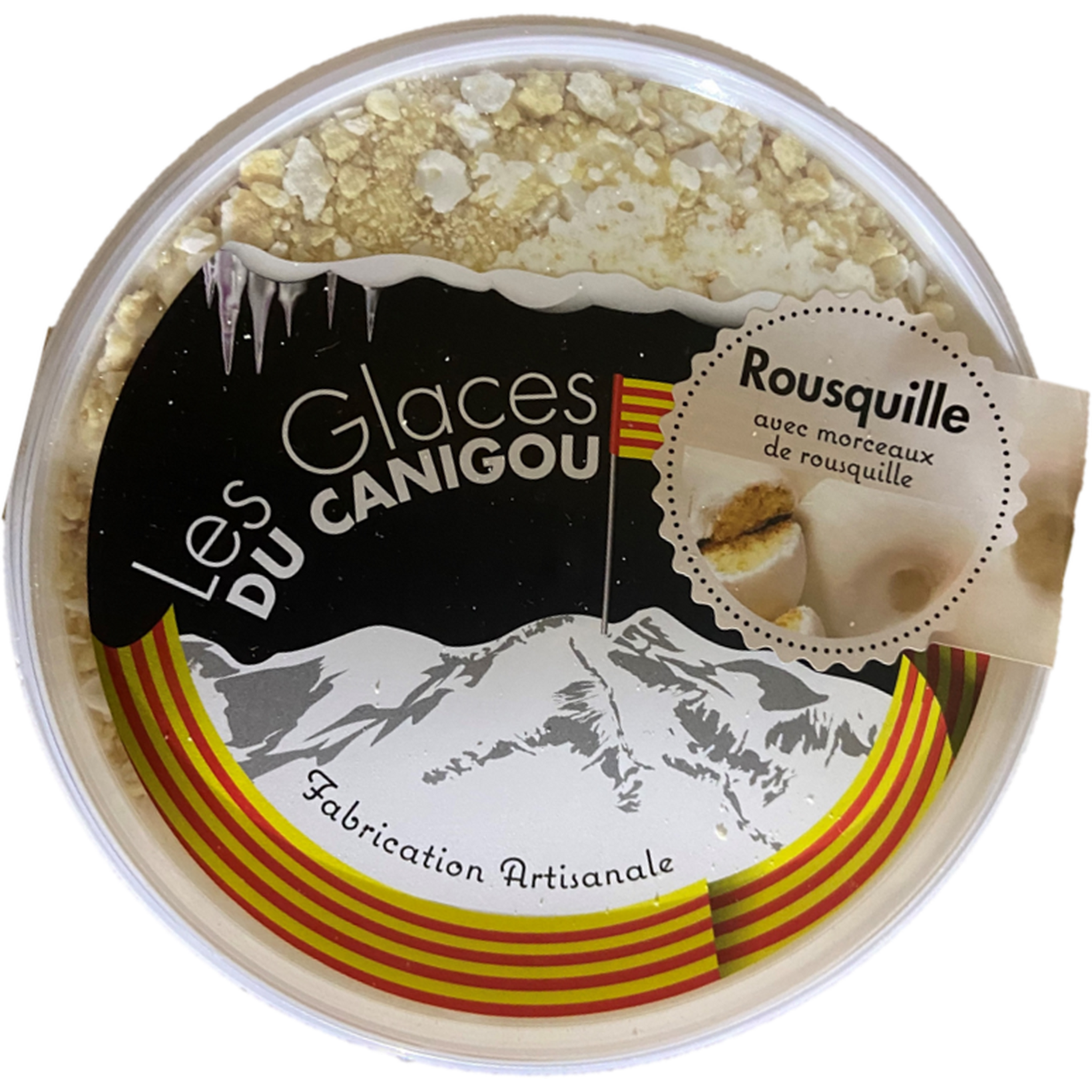 LES GLACES DU CANIGOU Crème glacée Rousquille avec morceaux 430g