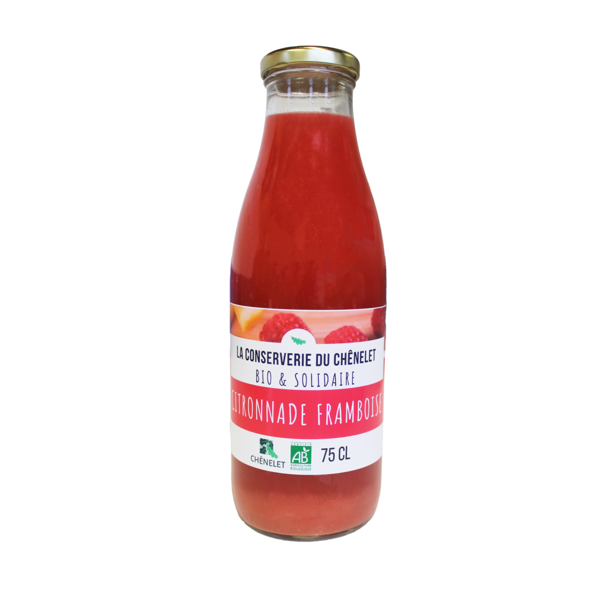 LA CONSERVERIE DU CHÊNELET Citronnade framboise bio et solidaire 75cl