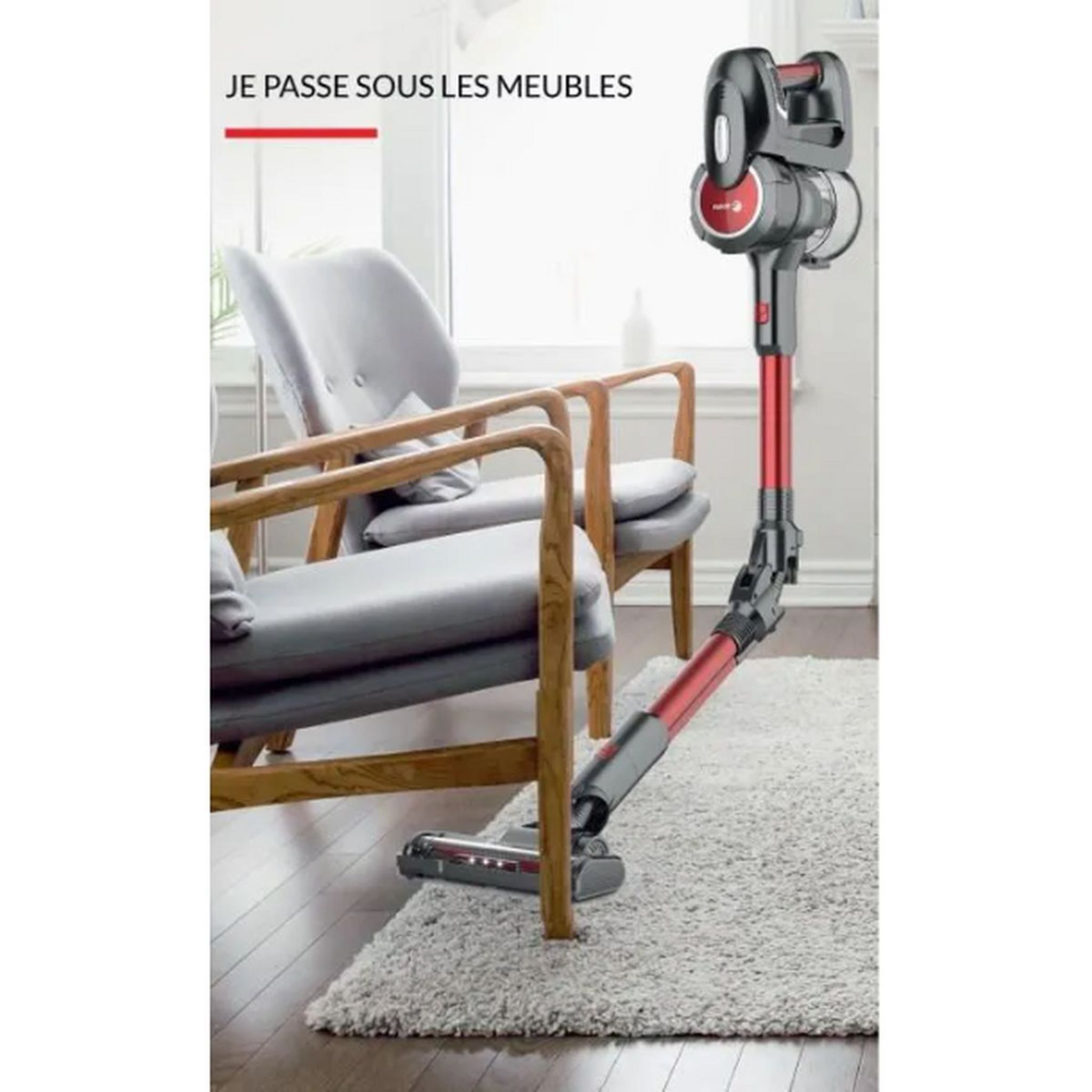 Voir la diapositive 4 : FAGOR Aspirateur balai FG238 - Rouge