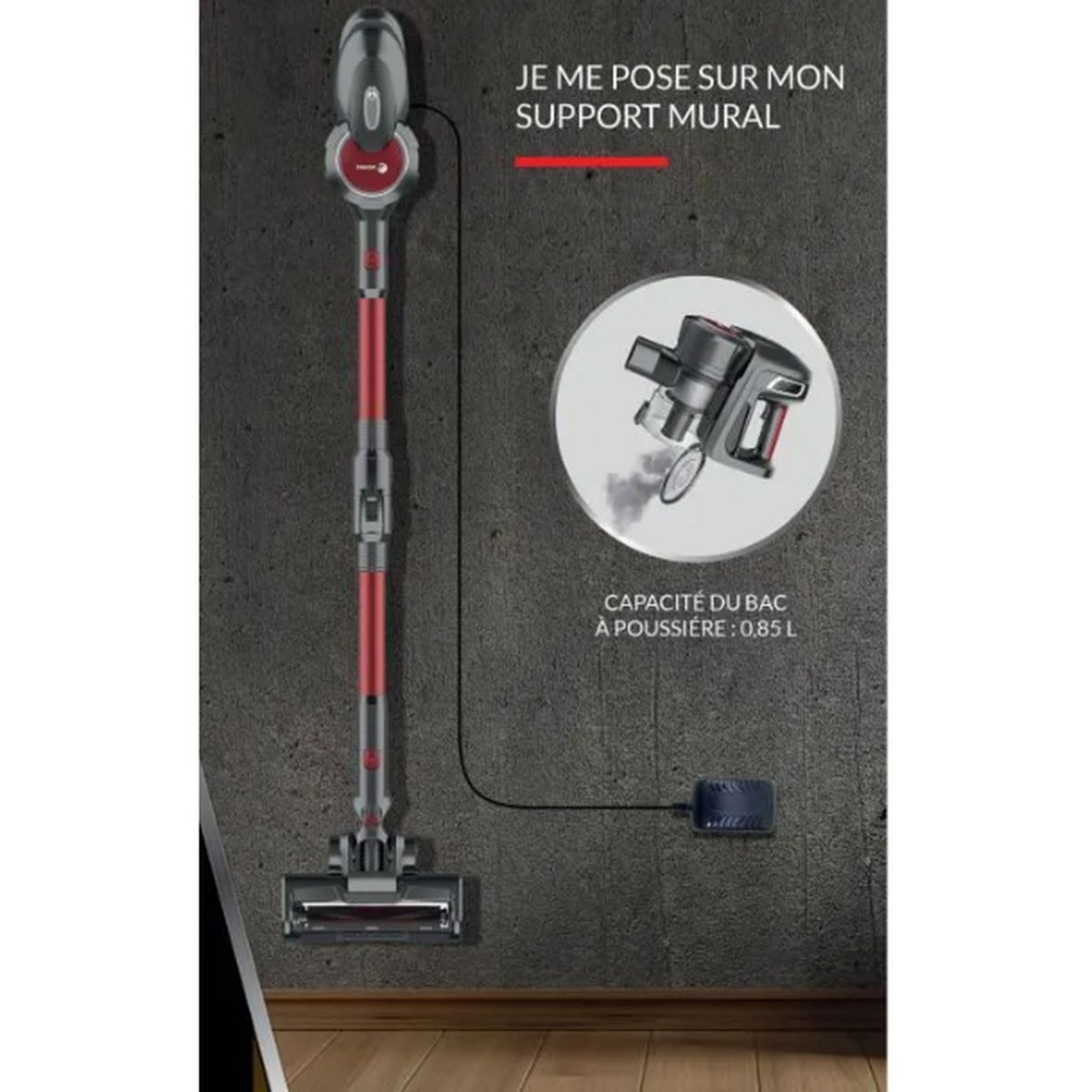 Voir la diapositive 5 : FAGOR Aspirateur balai FG238 - Rouge