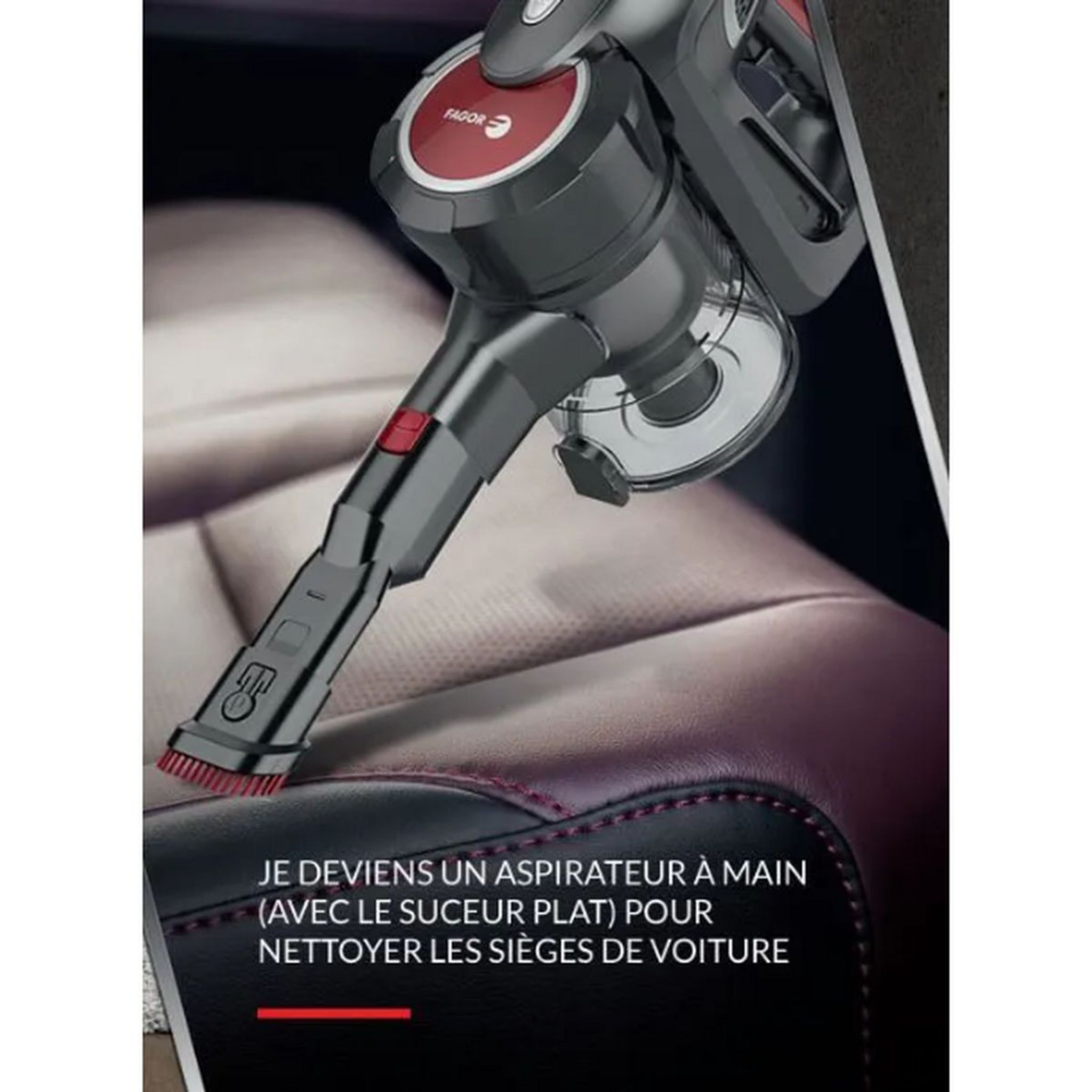 Voir la diapositive 6 : FAGOR Aspirateur balai FG238 - Rouge