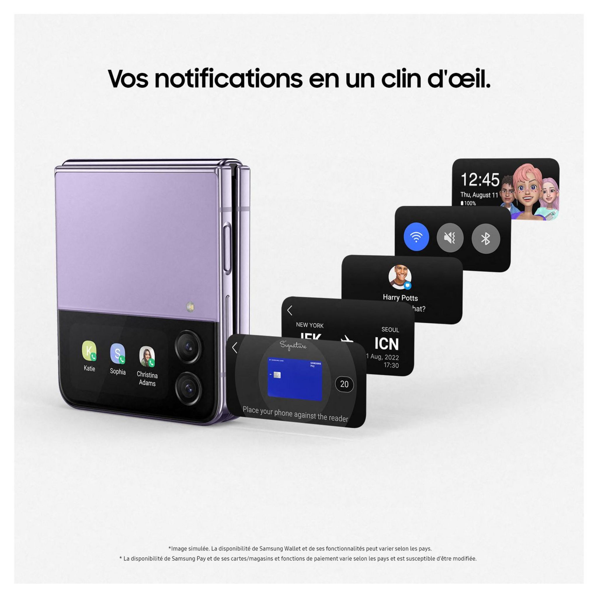 Voir la diapositive 9 : SAMSUNG Galaxy Z Flip 4 - 128GO - Or Rose
