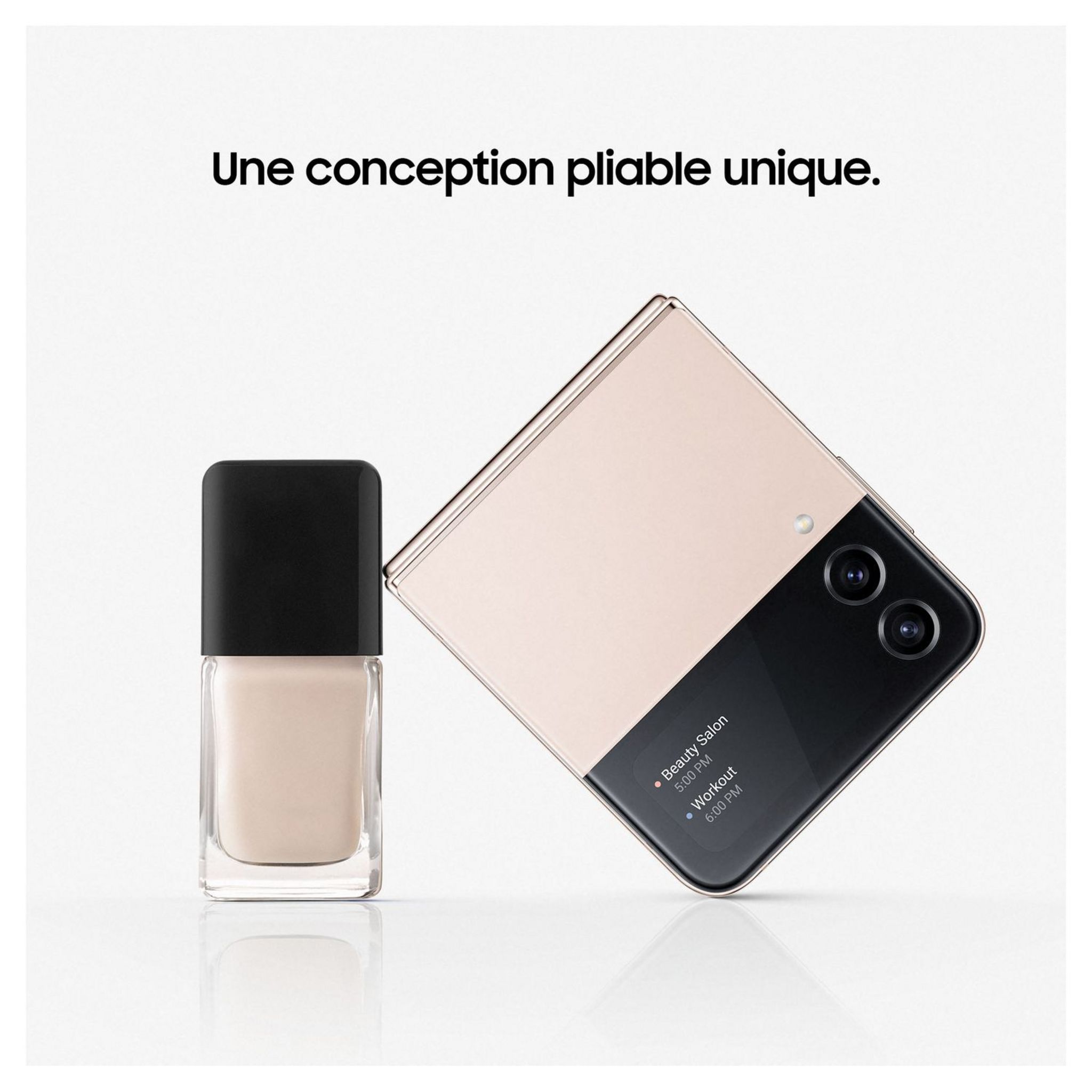 Voir la diapositive 2 : SAMSUNG Galaxy Z Flip 4 - 128GO - Or Rose