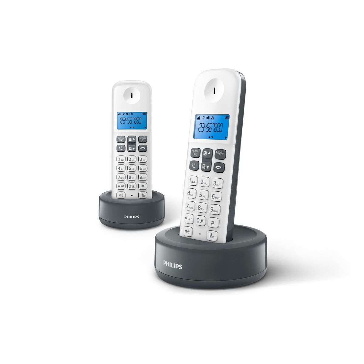 PHILIPS Téléphone Fixe - D1312WG/FR - Gris