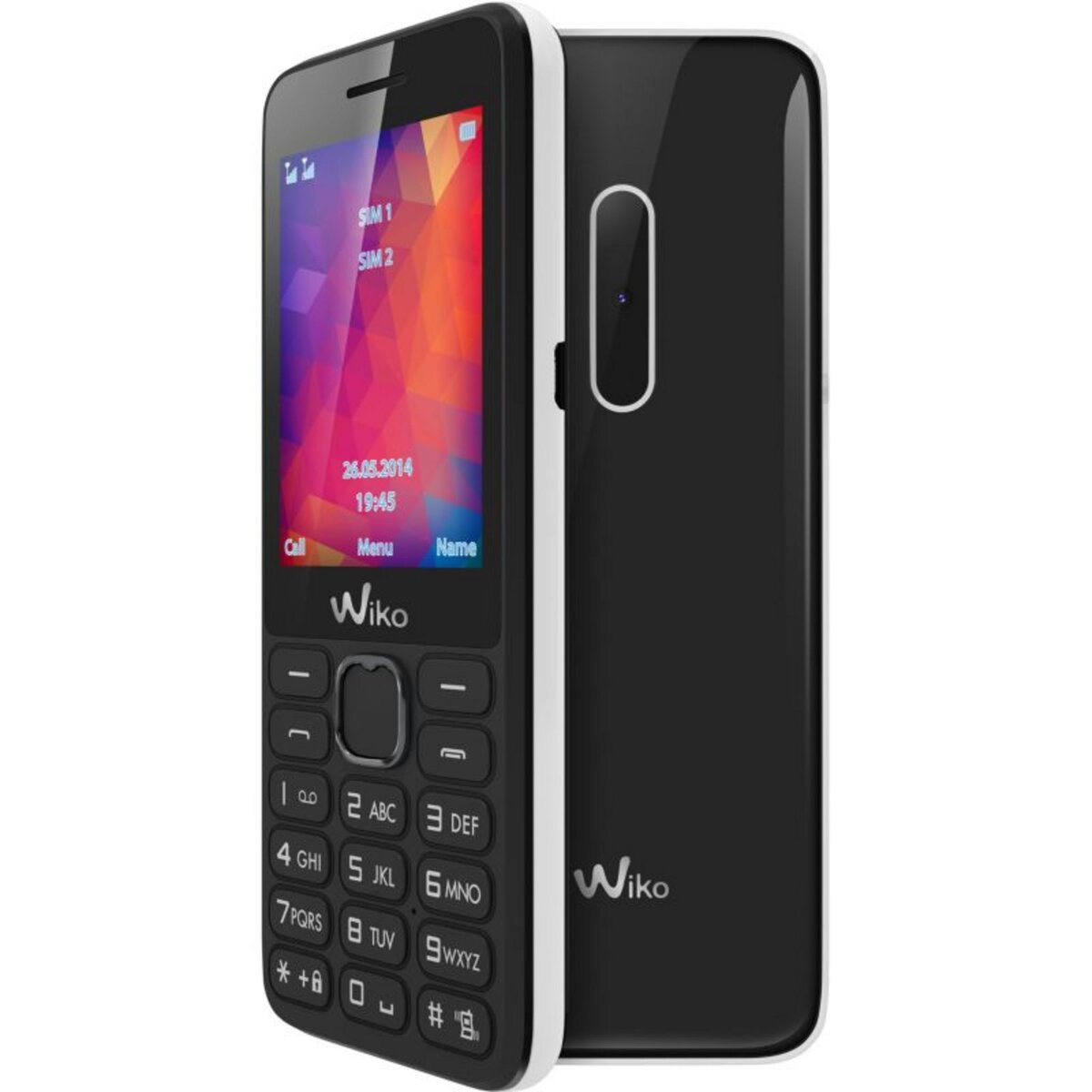 WIKO Téléphone portable RIFF 2 - Double SIM - Noir Blanc