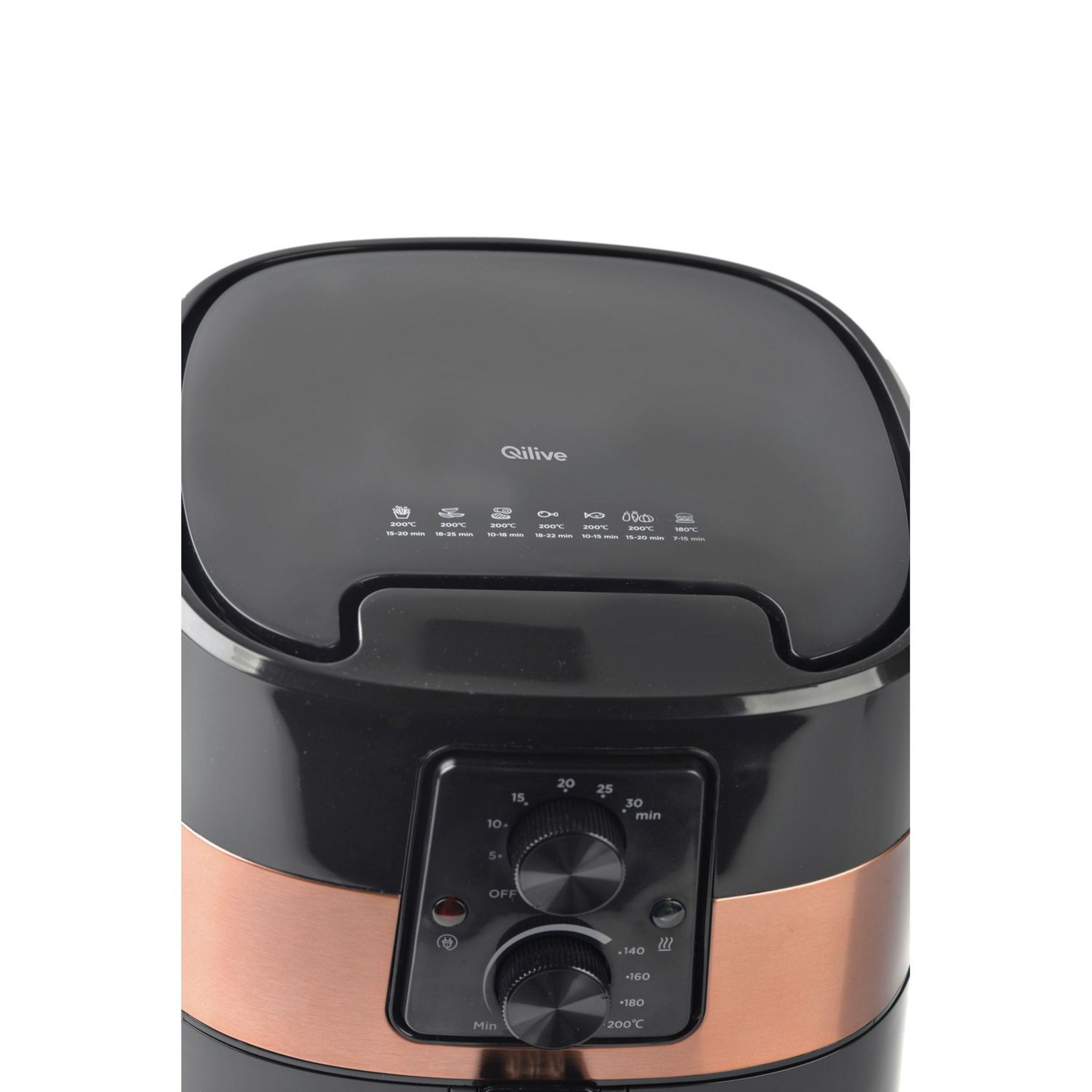 Voir la diapositive 2 : QILIVE Friteuse électrique sans huile à air chaud Q.5142 - Copper Cuivre
