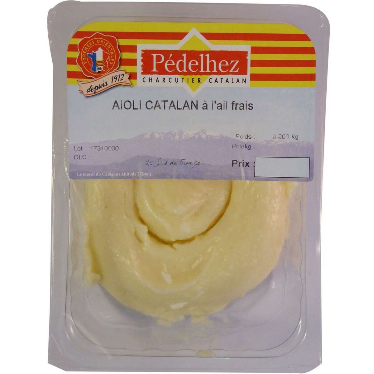 PEDELHEZ Aïoli catalan à l'ail frais 200g