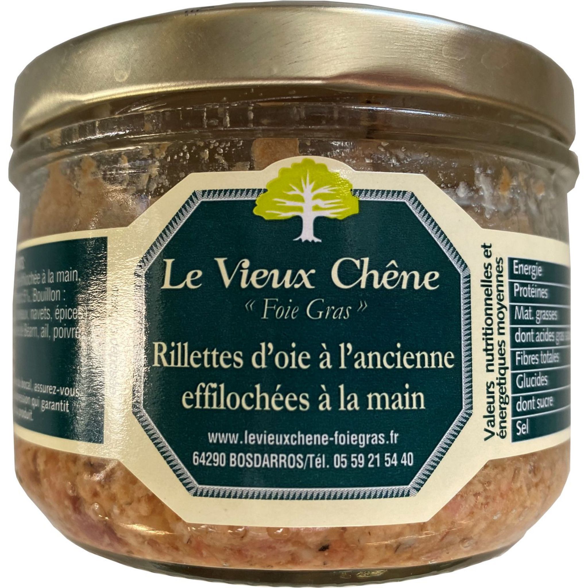 LE VIEUX CHÊNE Rillettes d'oie à l'ancienne effilochées à la main 180g