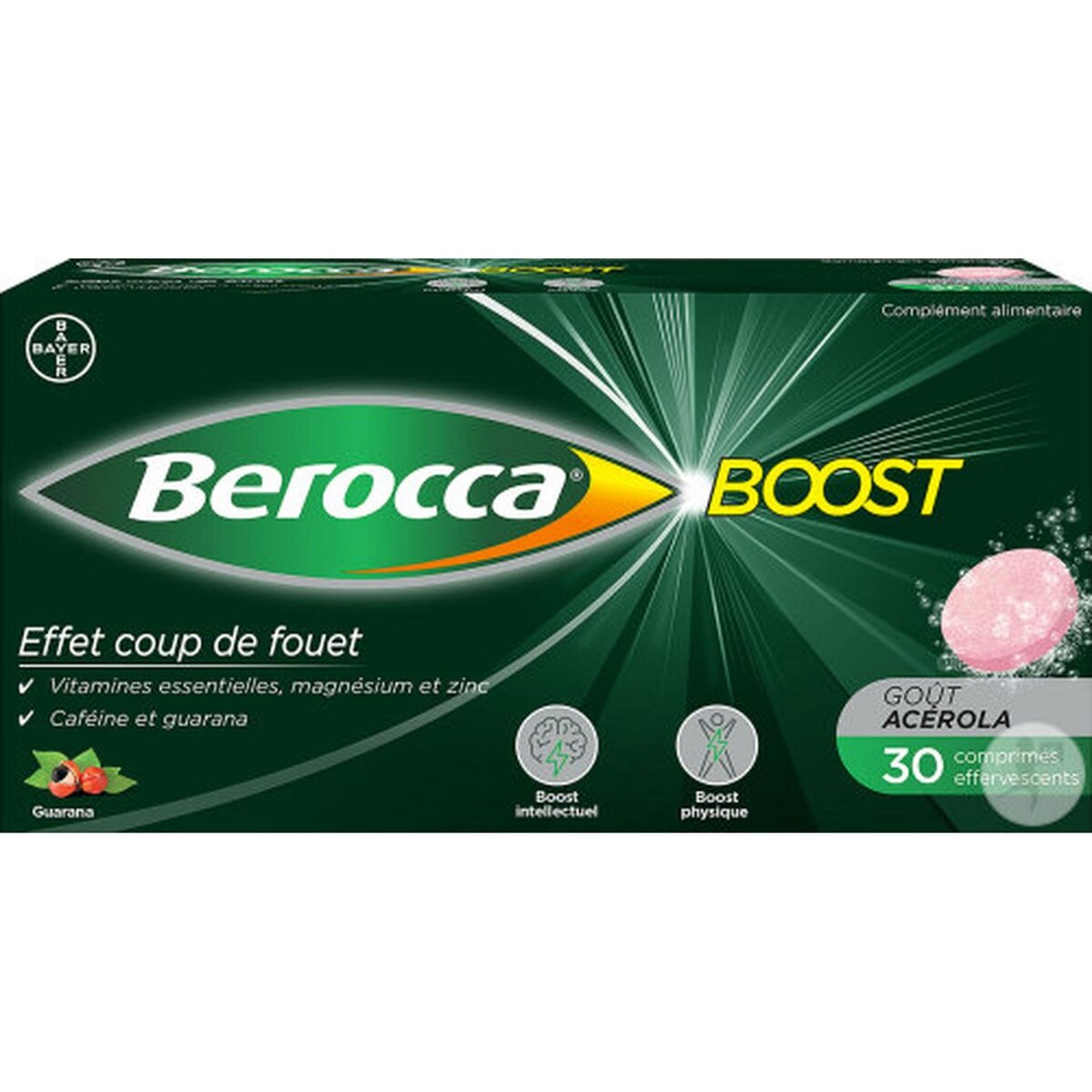 BEROCCA Boost Comprimés effervescents effet coup de fouet goût acérola x30