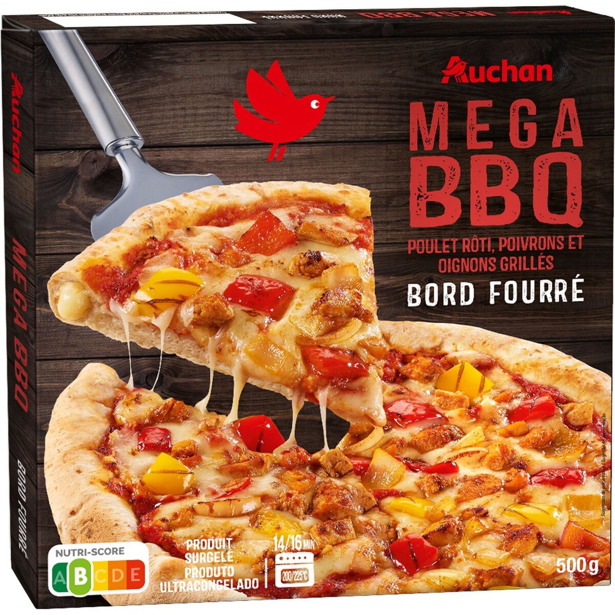 AUCHAN Pizza méga barbecue bord fourré 500g pas cher Auchan.fr