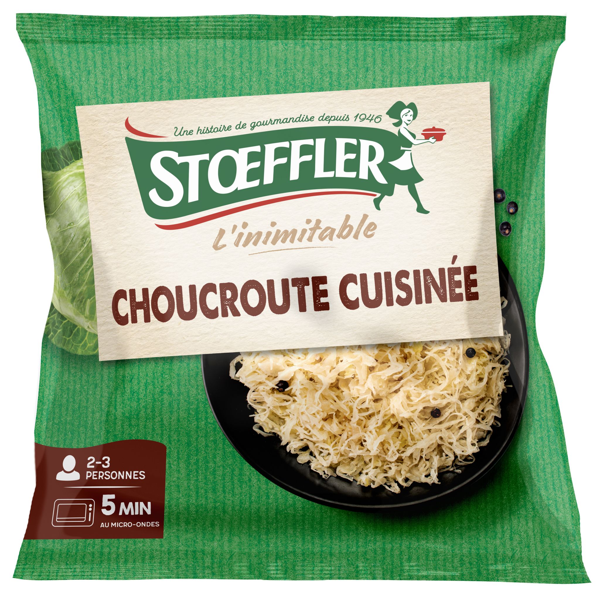 STOEFFLER Sachet de choucroute cuisinée 2-3 portions 500g