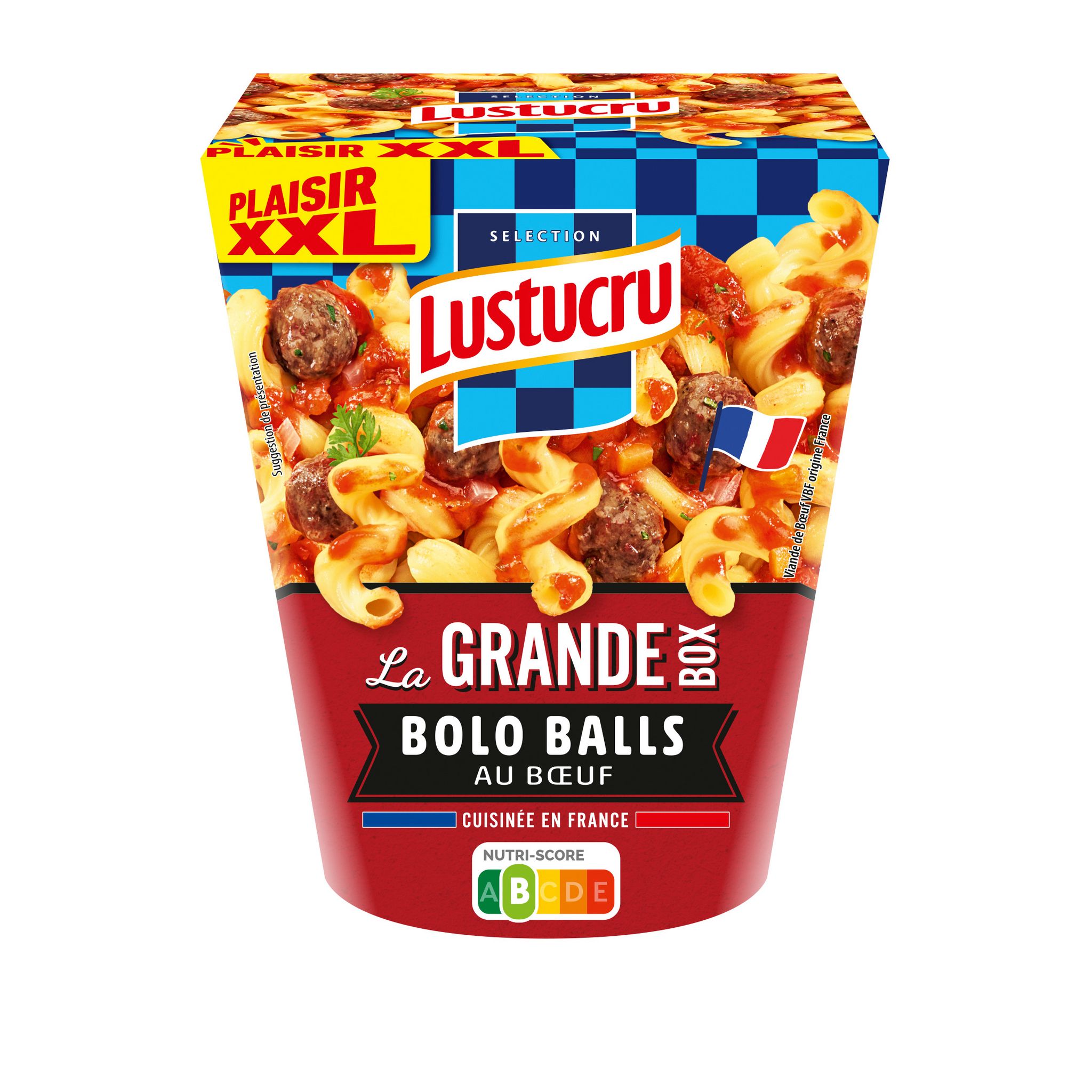 LUSTUCRU Box pâtes serpentini sauce bolo balls 1 part 360g
