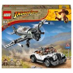 LEGO Indiana Jones 77012 - La Poursuite en Avion de Combat, Jouet avec Maquette Avion et Voiture Vintage à Construire, avec 3 Minifigurines, Film La Dernière Croisade