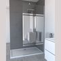 Voir la diapositive 1 : AURLANE Paroi de douche 90 cm - Bande miroir