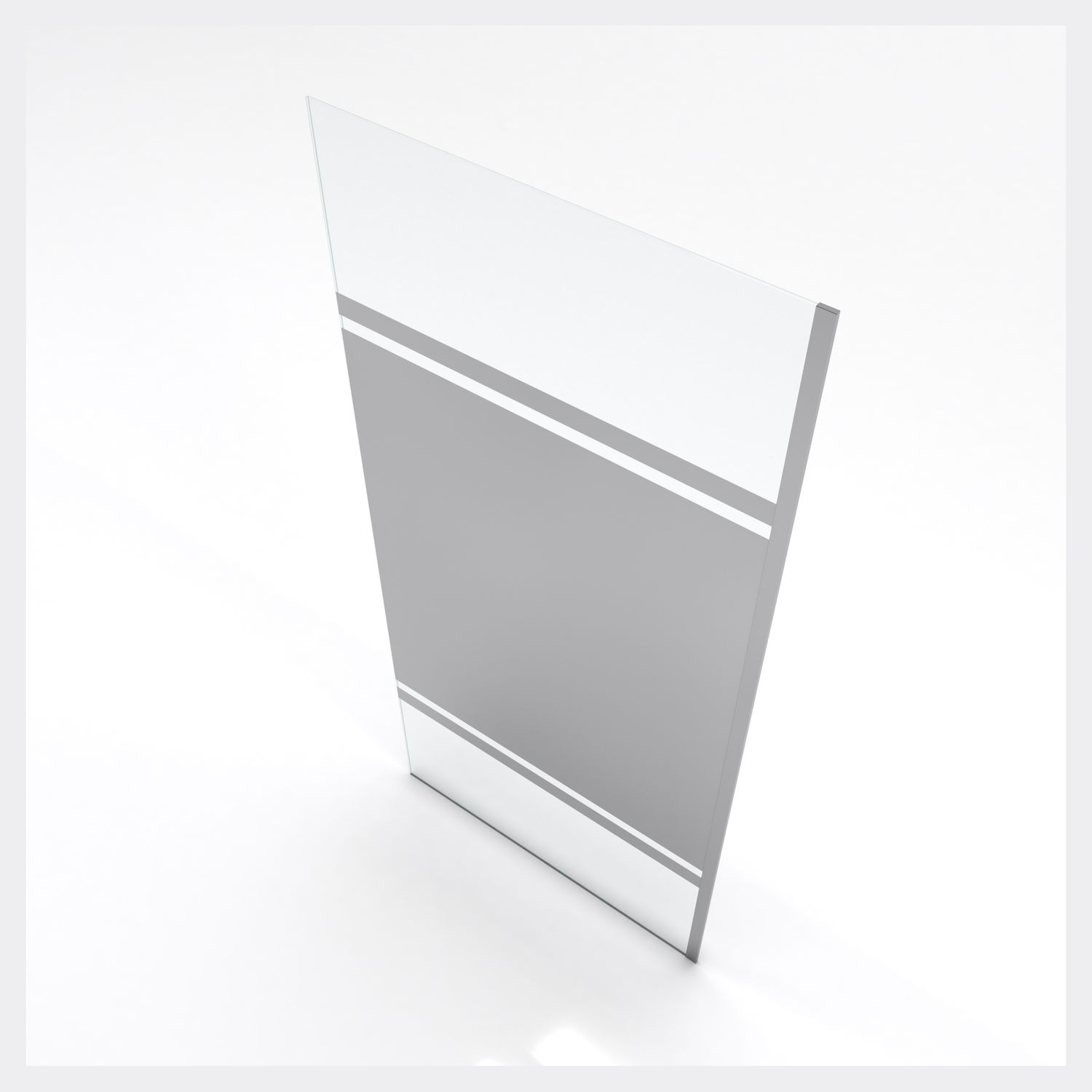 Voir la diapositive 2 : AURLANE Paroi de douche 90 cm - Bande miroir