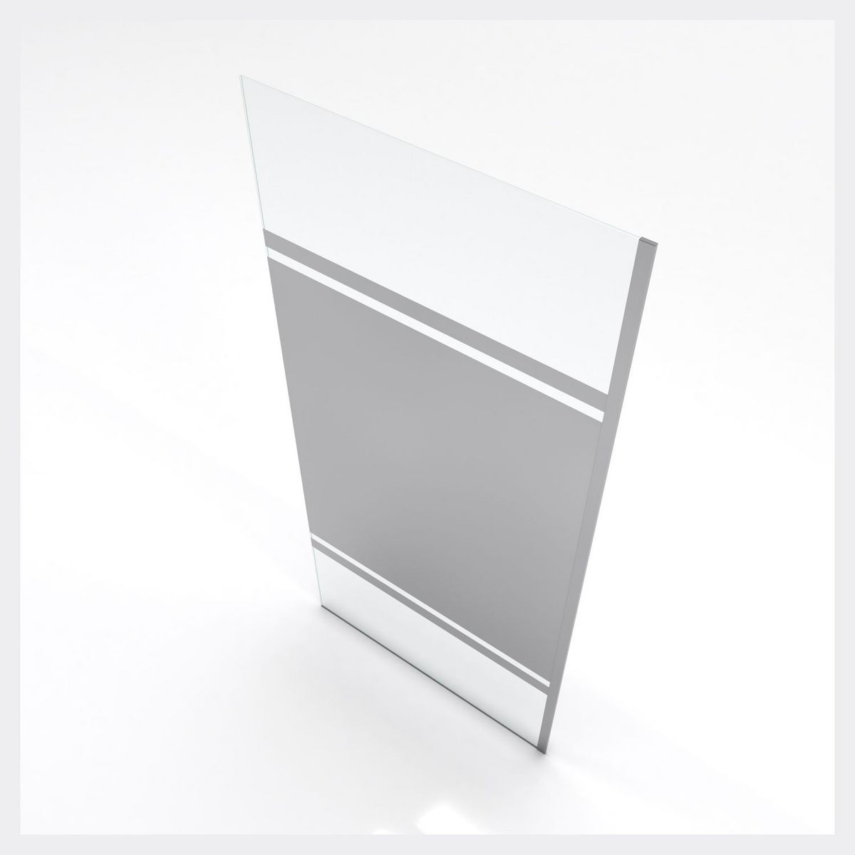 AURLANE Paroi de douche 90 cm - Bande miroir