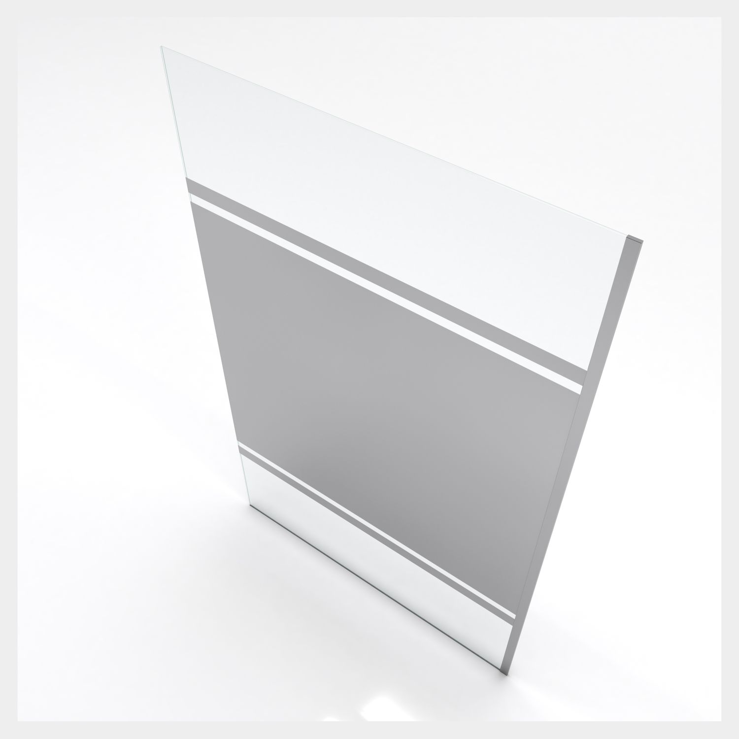 Voir la diapositive 2 : AURLANE Paroi de douche 120 cm - Bande miroir