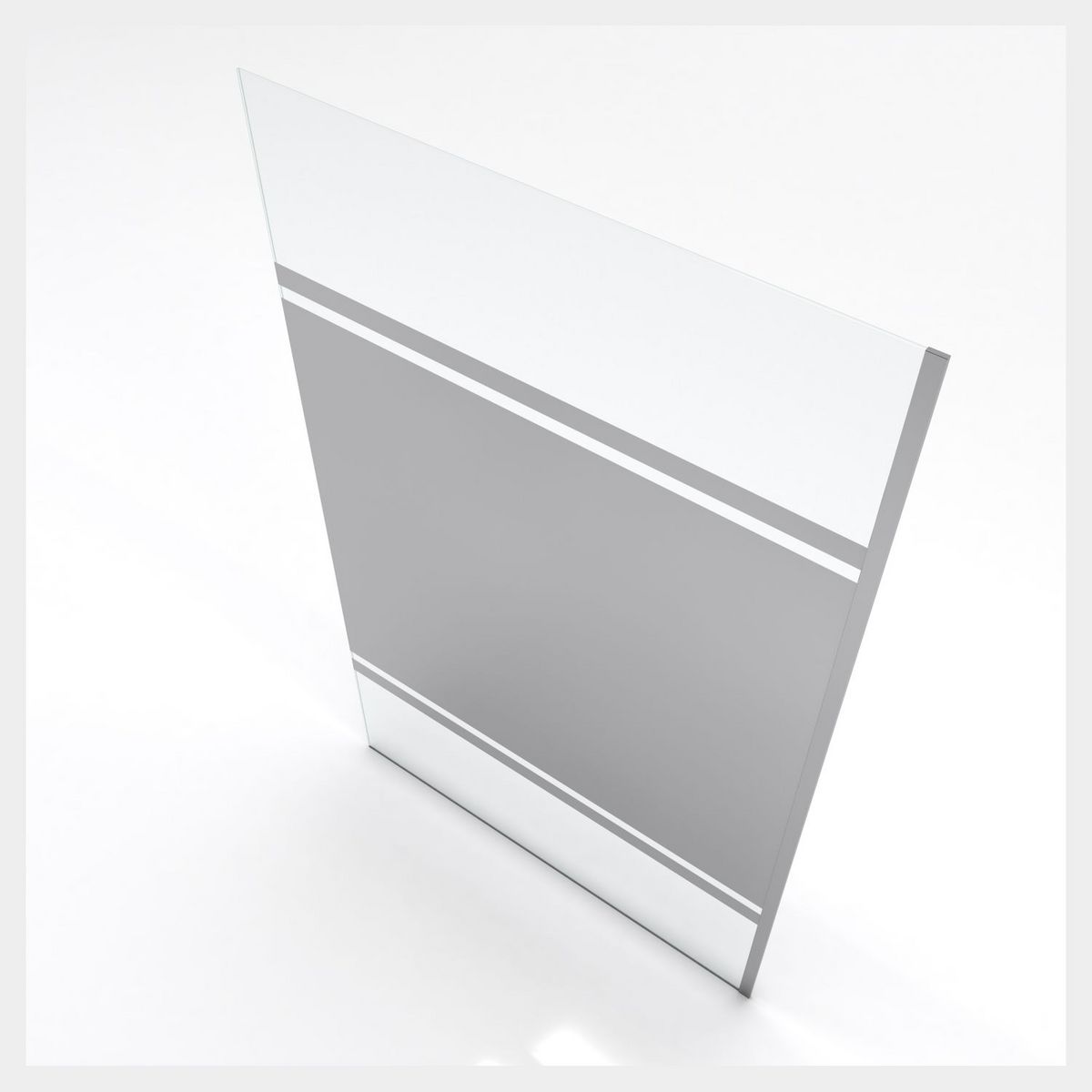 AURLANE Paroi de douche 120 cm - Bande miroir