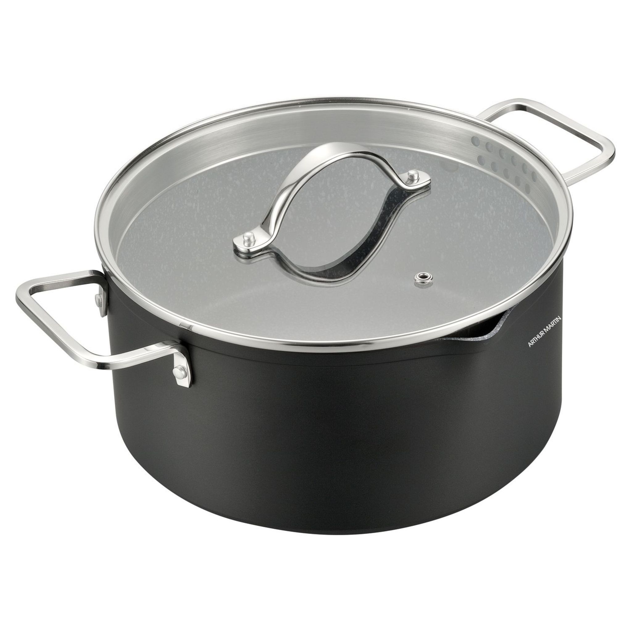 Voir la diapositive 3 : ARTHUR MARTIN Marmite 32 cm TFI avec couvercle