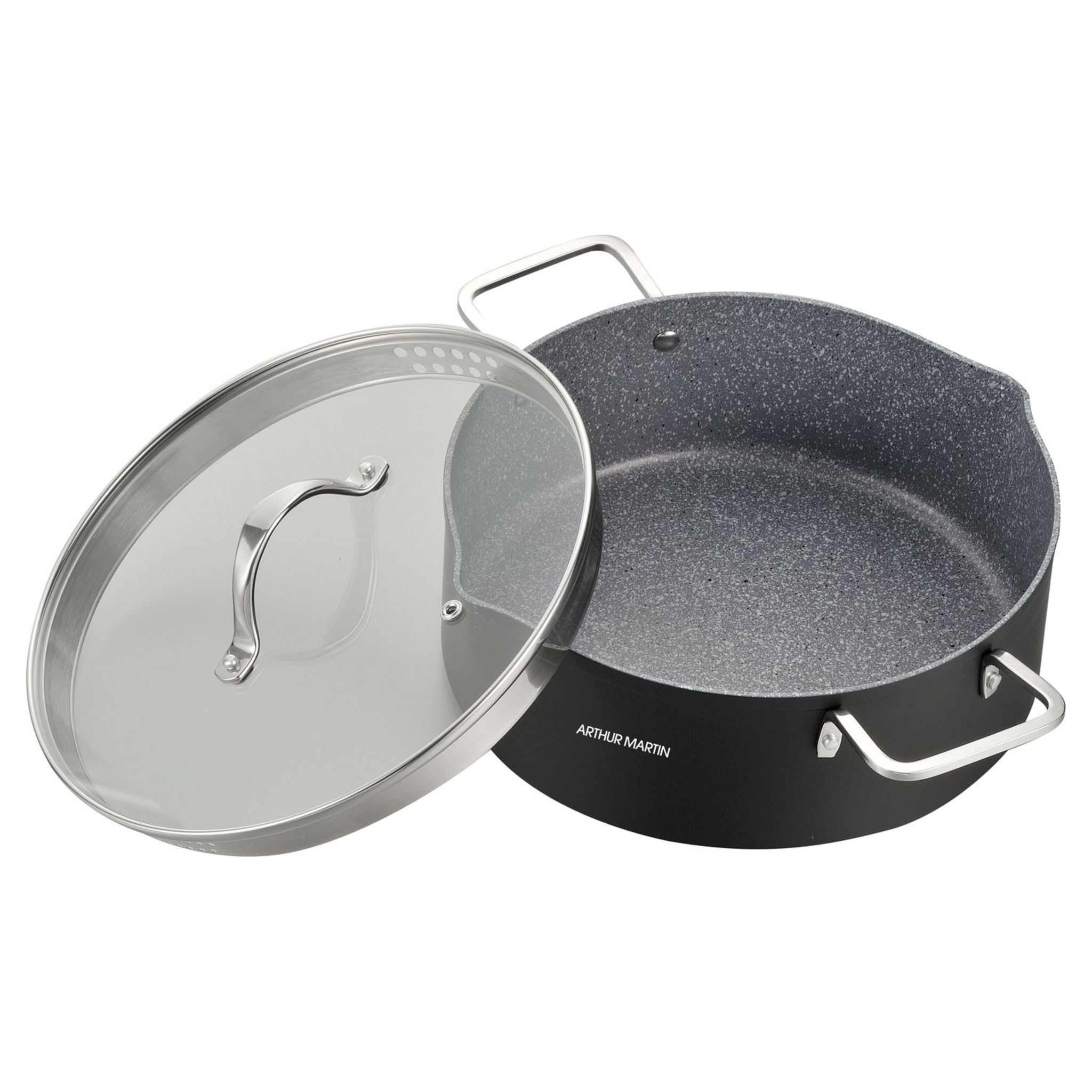 Voir la diapositive 2 : ARTHUR MARTIN Marmite 32 cm TFI avec couvercle