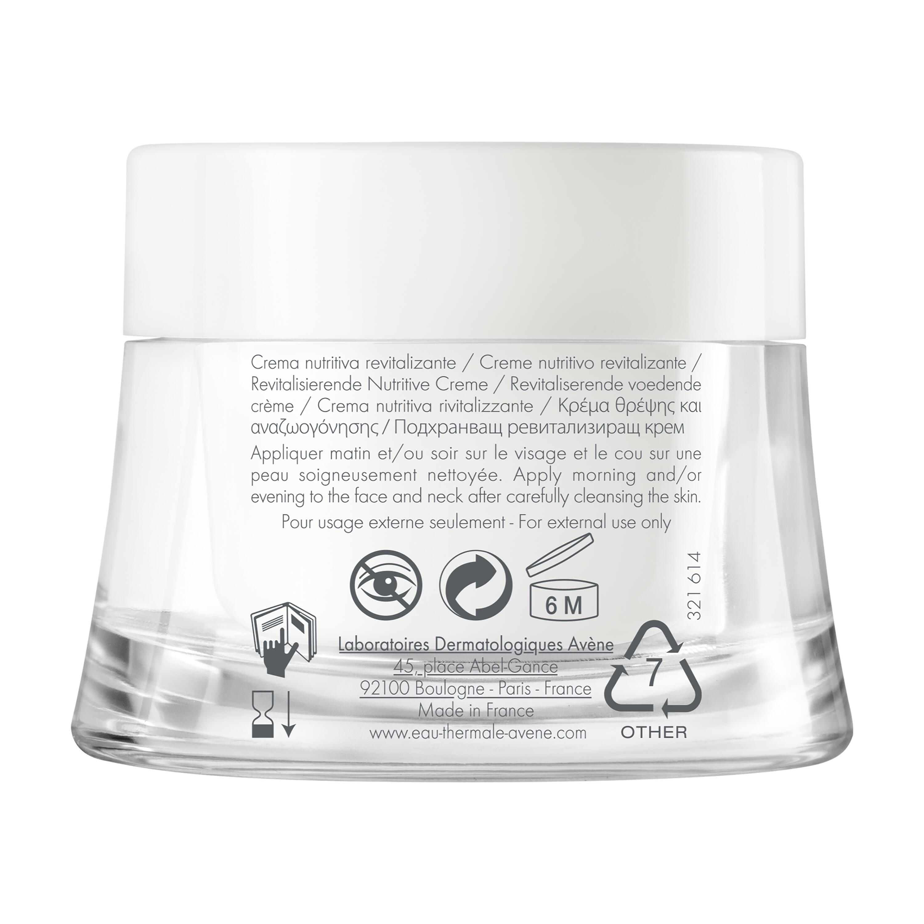 Voir la diapositive 2 : AVÈNE Crème nutritive revitalisante peaux sensibles sèches 50ml