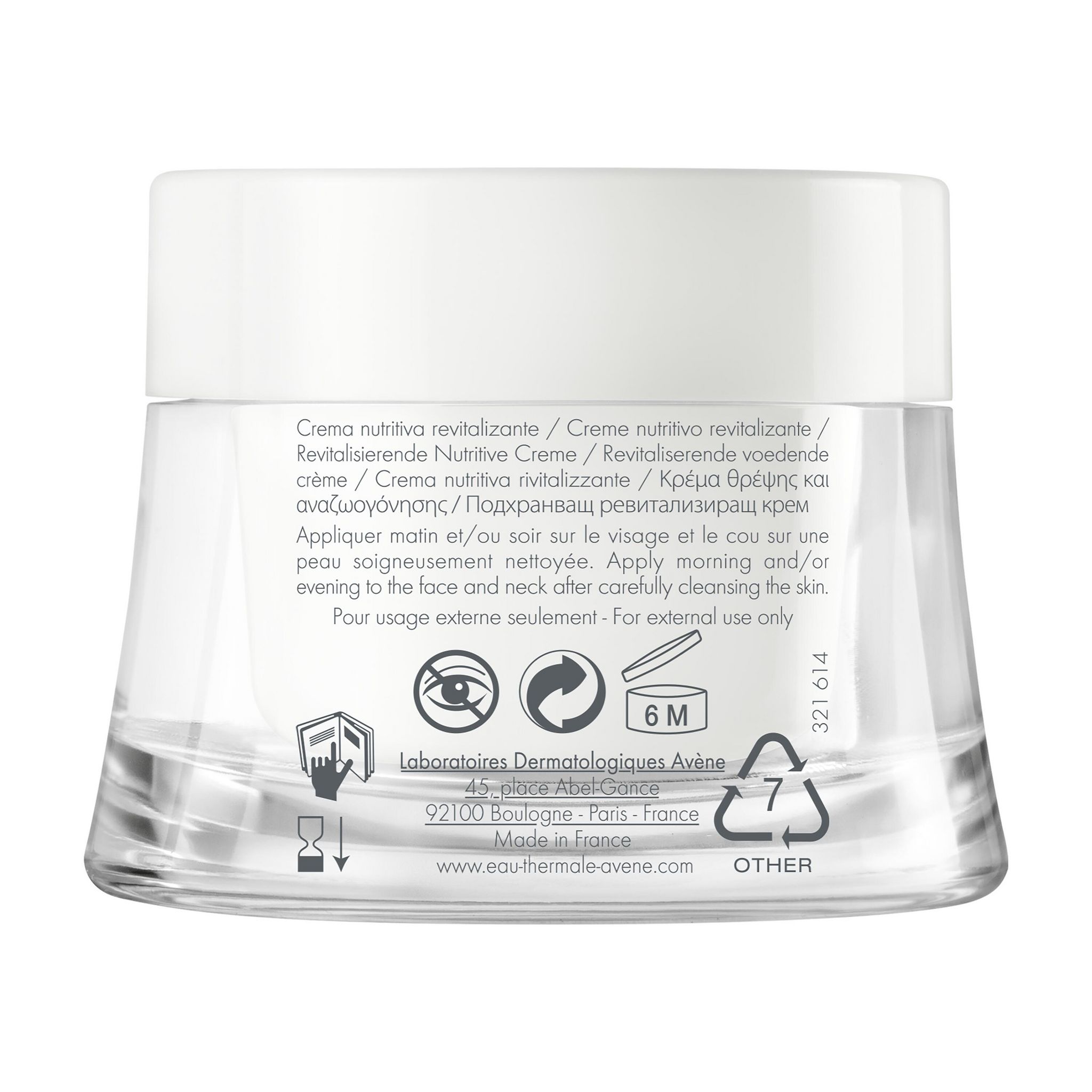 Voir la diapositive 2 : AVÈNE Crème nutritive revitalisante peaux sensibles sèches 50ml