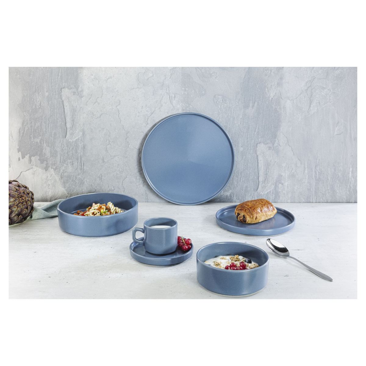 Tower blue assiette dessert D21 x H2CM - Lot de 6