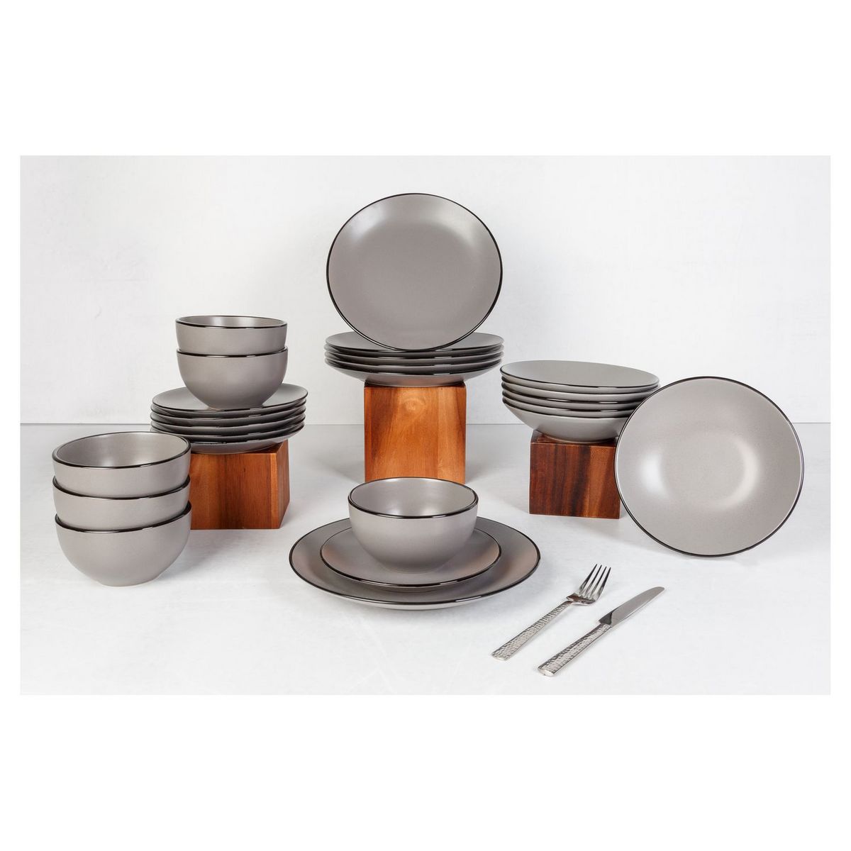 Speckle grey assiette creuse D20 x H5,3CM - lot de 6