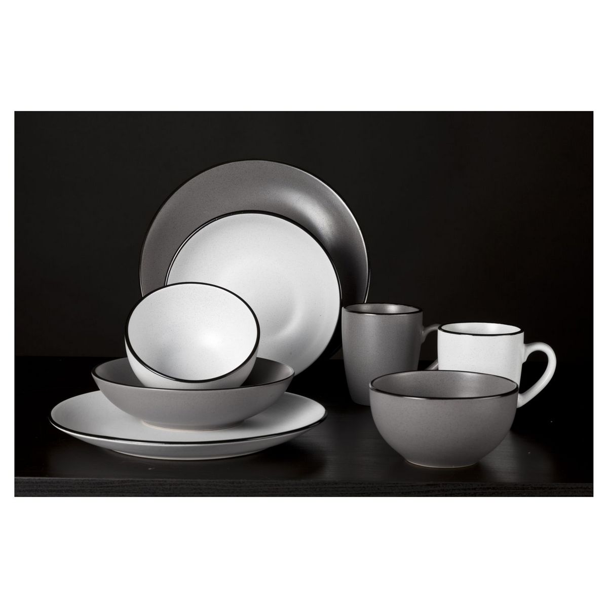 Speckle grey assiette creuse D20 x H5,3CM - lot de 6