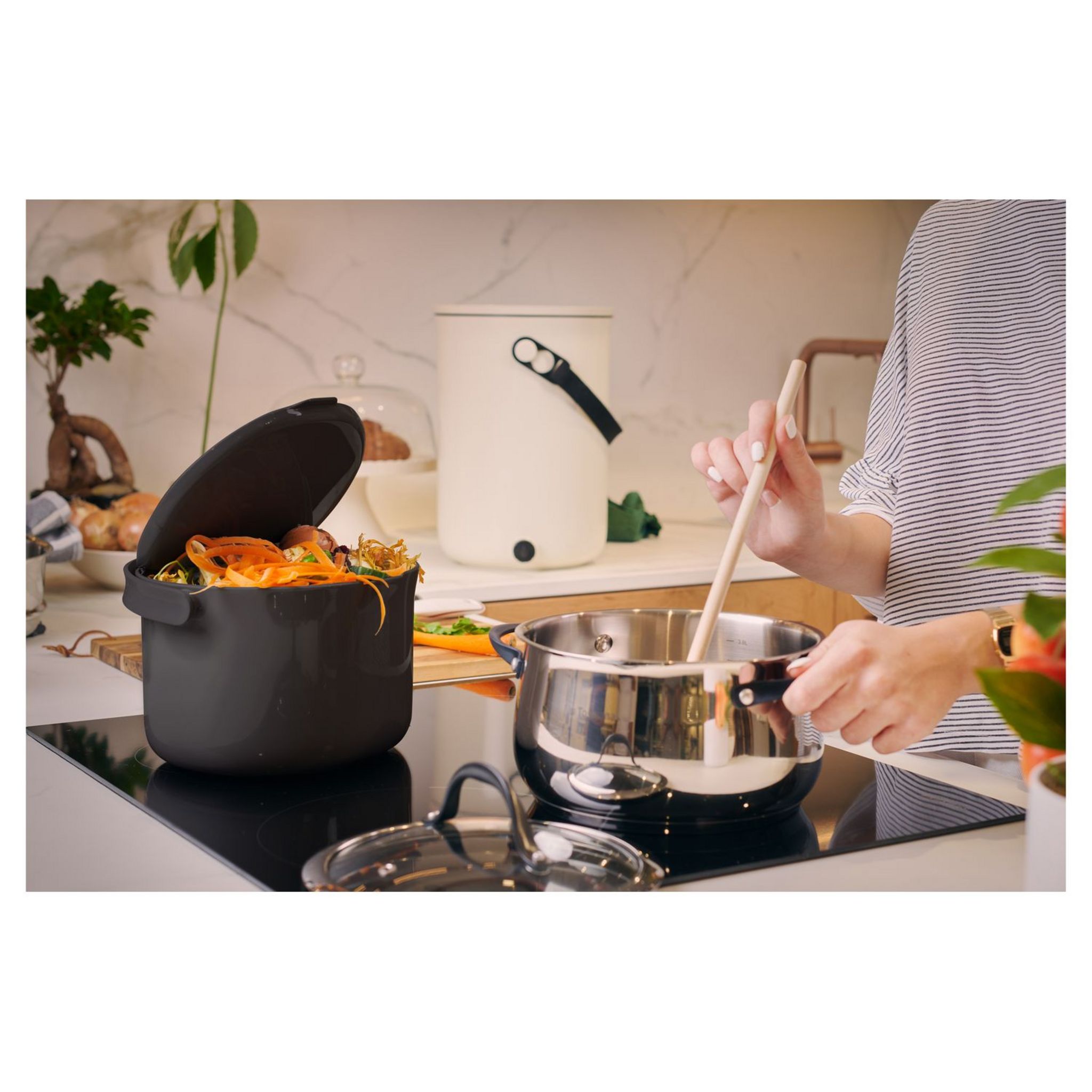 Voir la diapositive 2 : PLASTIKA SKAZA Bokashi organiko daily poubelle pour  composteur 3,3L - Noir