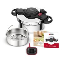 TEFAL Cocotte-minute 8 L, Induction, Inox, 2 programmes légumes et viande,  Sécurité 5 points, Autocuiseur Secure Trendy P2584400 - Cdiscount Maison