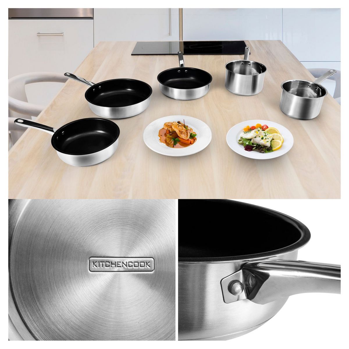 KITCHENCOOK Set de 5 pièces fixe TFI avec revêtement poêles