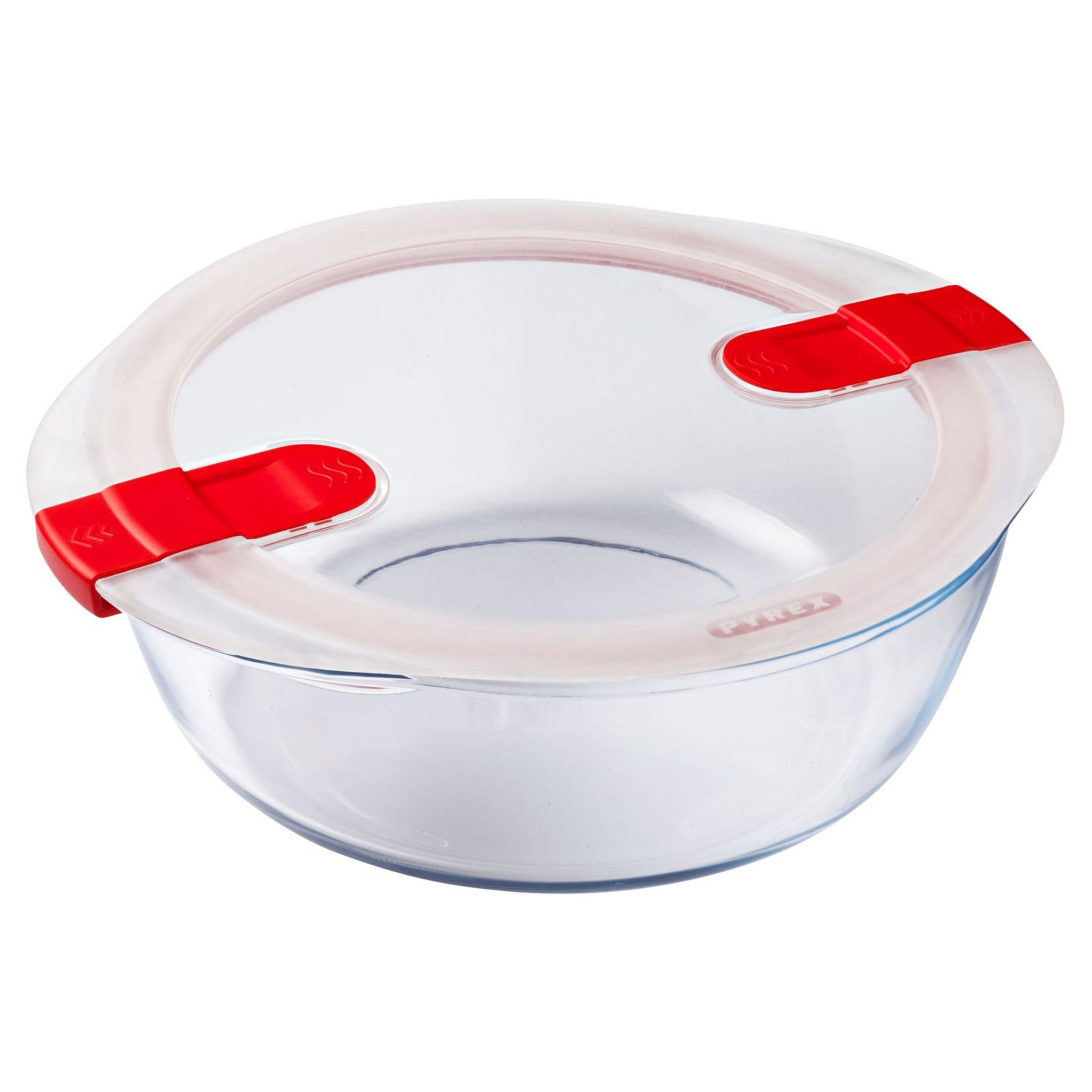 Voir la diapositive 3 : PYREX Plat rond couvercle plastique bout. vapeur 26 cm Pyrex Cook & Heat