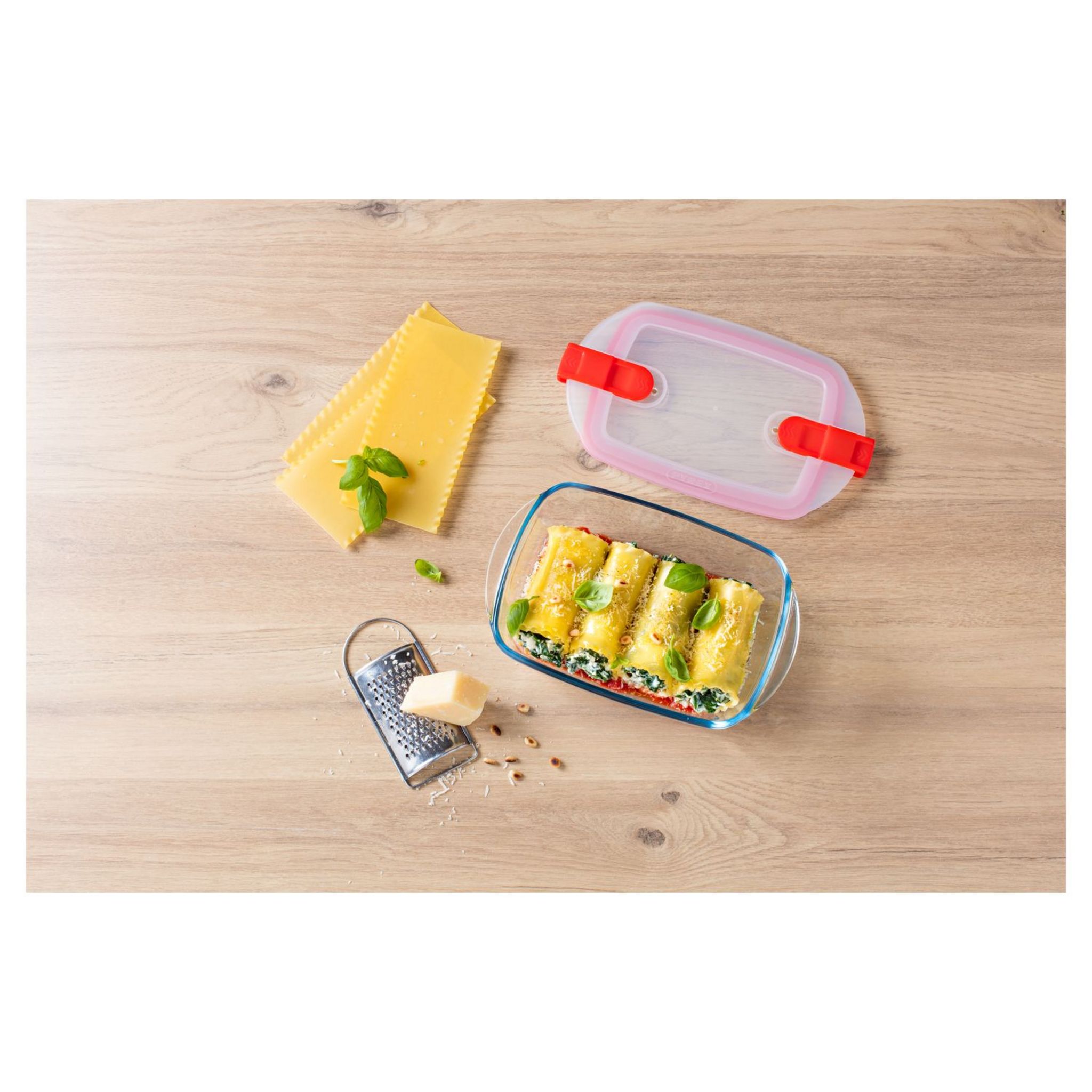 Voir la diapositive 2 : PYREX Plat rectangulaire couvercle plastique bout. vapeur 17 x 10 cm Pyrex Cook & Heat