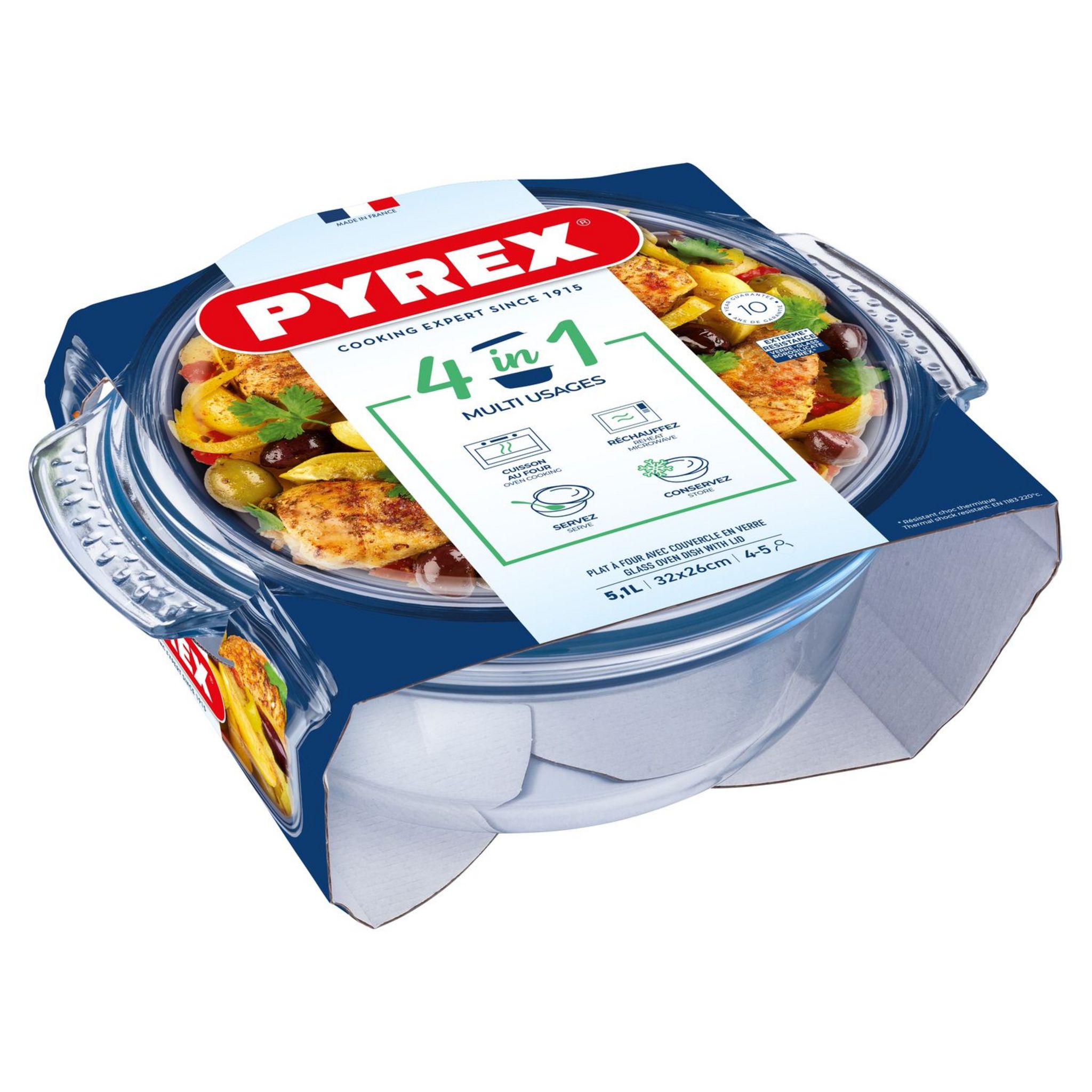 Voir la diapositive 2 : PYREX COCOTTE RONDE 32X27CM CLASSIC