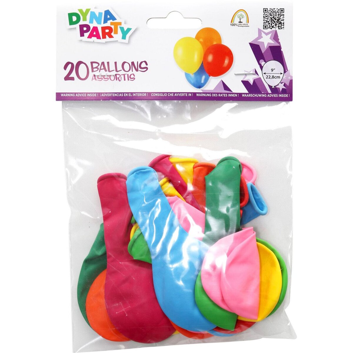 DYNASTRIB Ballons gonflables coloris assortis x20 20 pièces