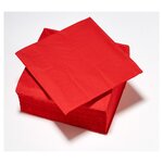 AUCHAN Serviettes en papier 33x33cm rouges