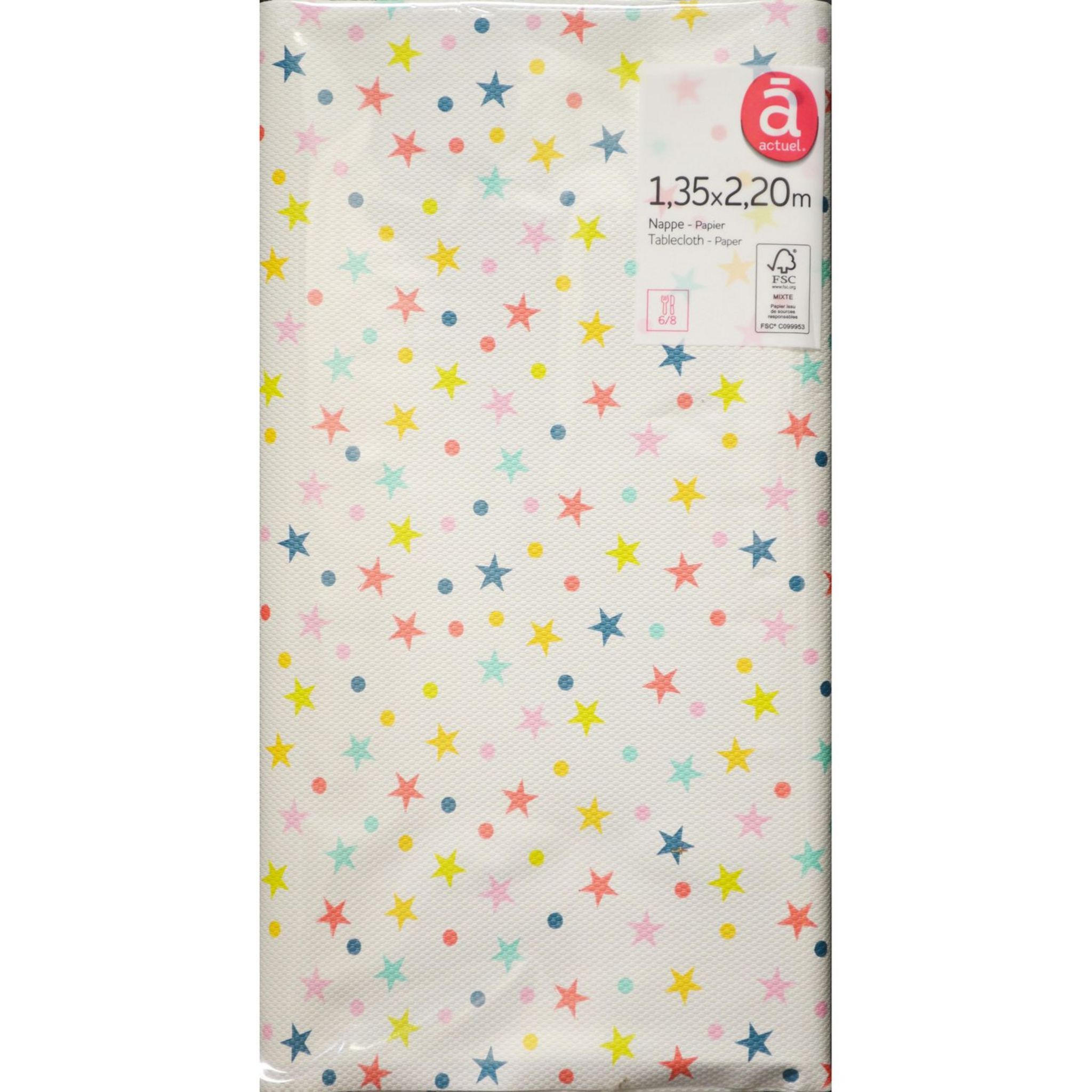 Voir la diapositive 2 : ACTUEL ACT NAPPE ENFANT DECOREE PLIEE1,35X2,2M MULTICOSTARS