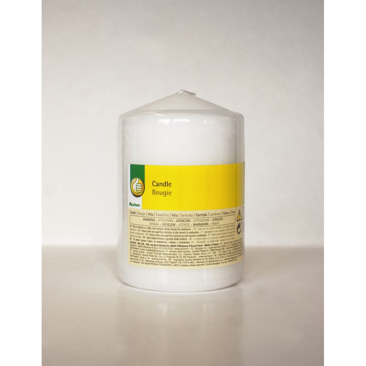 POUCE Bougie blanche cylindrique