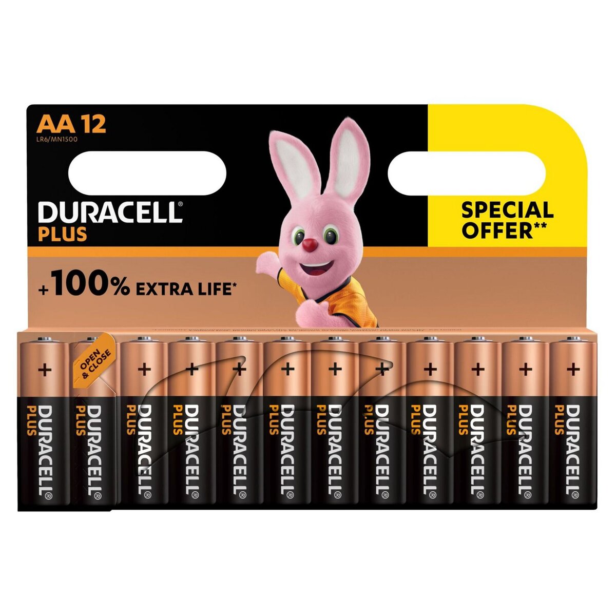 DURACELL Piles plus 100% AA x12