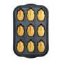 Voir la diapositive 3 : Moule 9 madeleines - Silicone, Fibre de verre