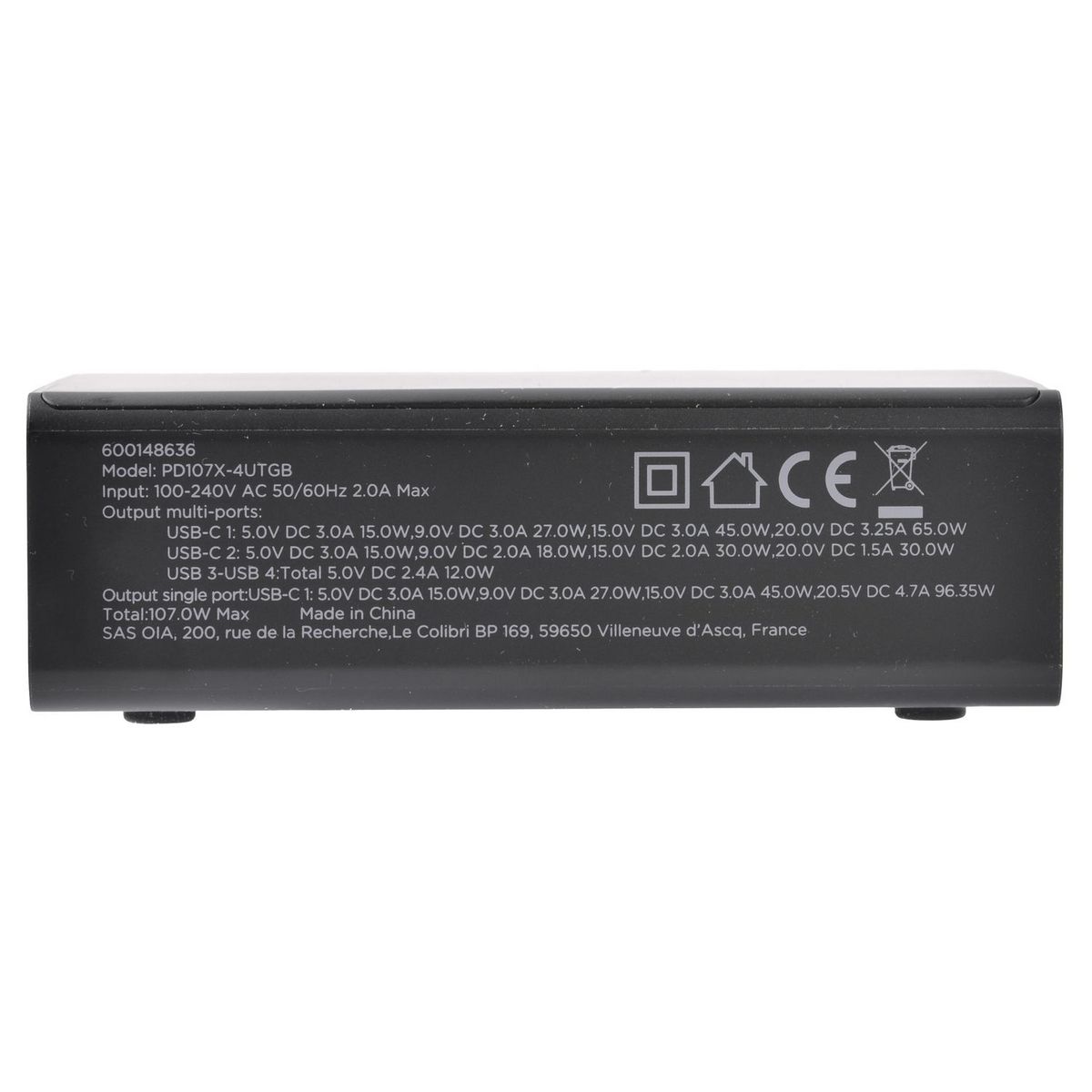 QILIVE Chargeur bloc charge rapide - 107W