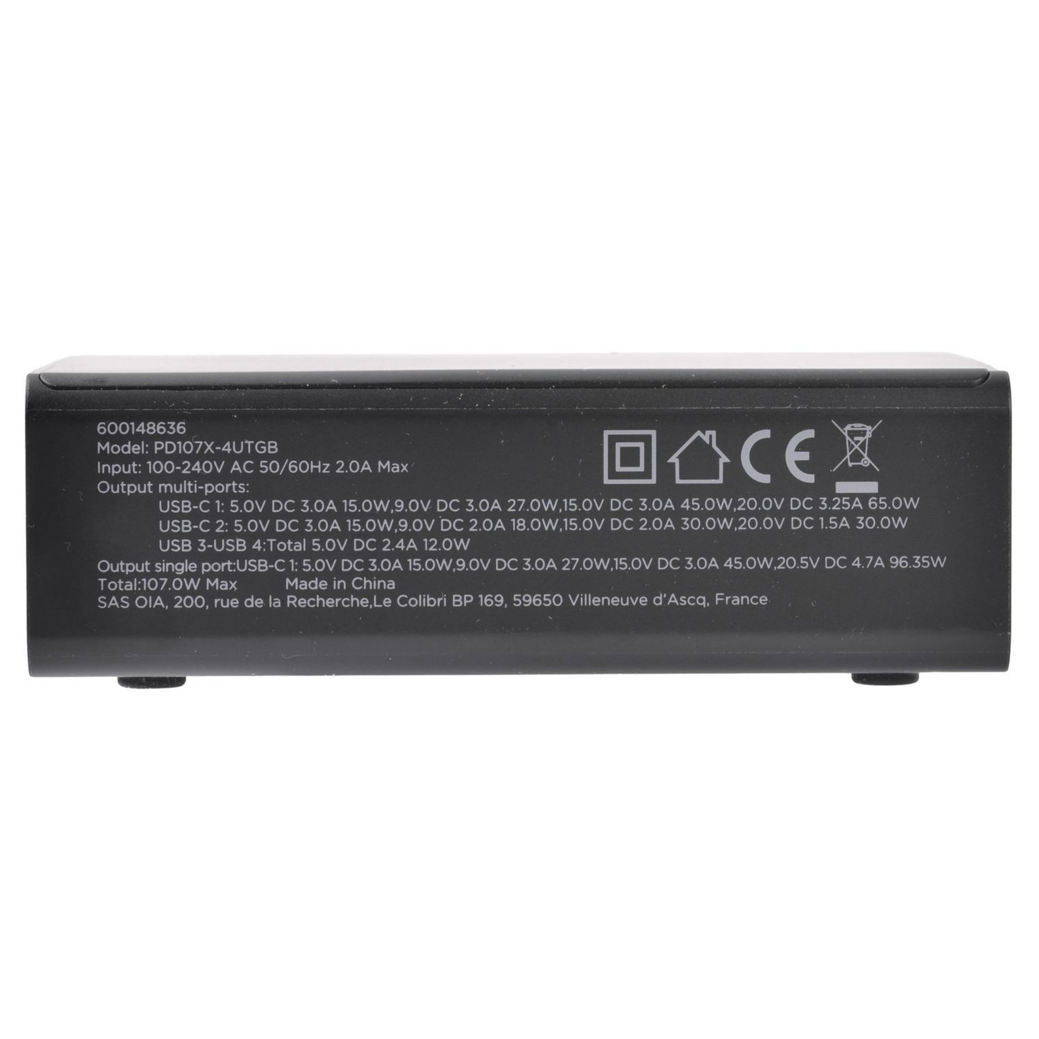 Voir la diapositive 2 : QILIVE Chargeur bloc charge rapide - 107W