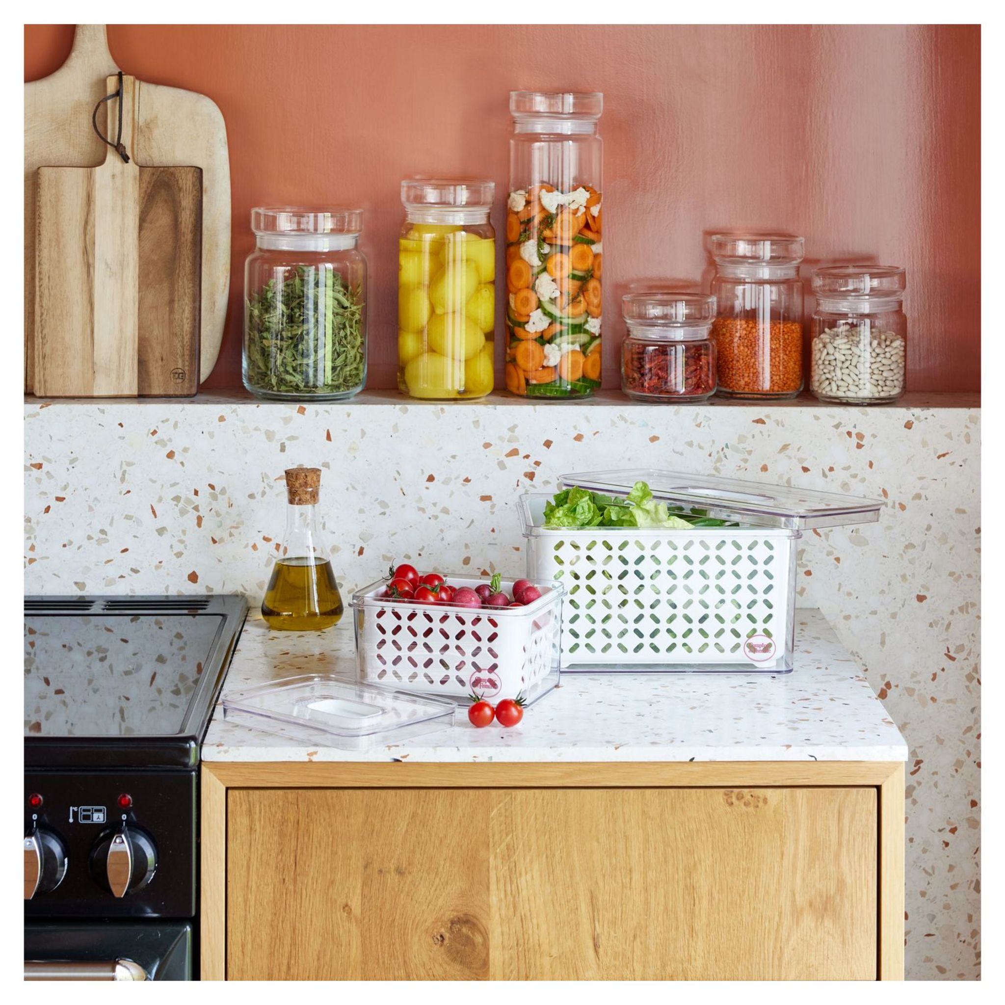 Voir la diapositive 2 : COMPTOIR DE FAMILLE Récipient pour réfrigérateur 6.3 L avec couvercle