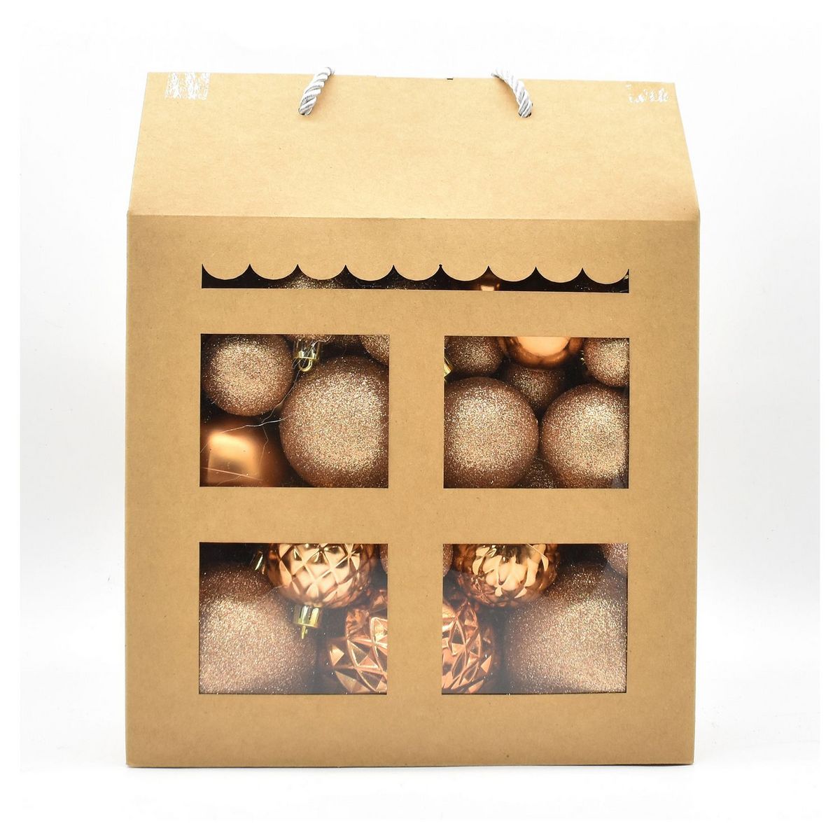 ACTUEL Coffret de boules en plastique - Cuivre