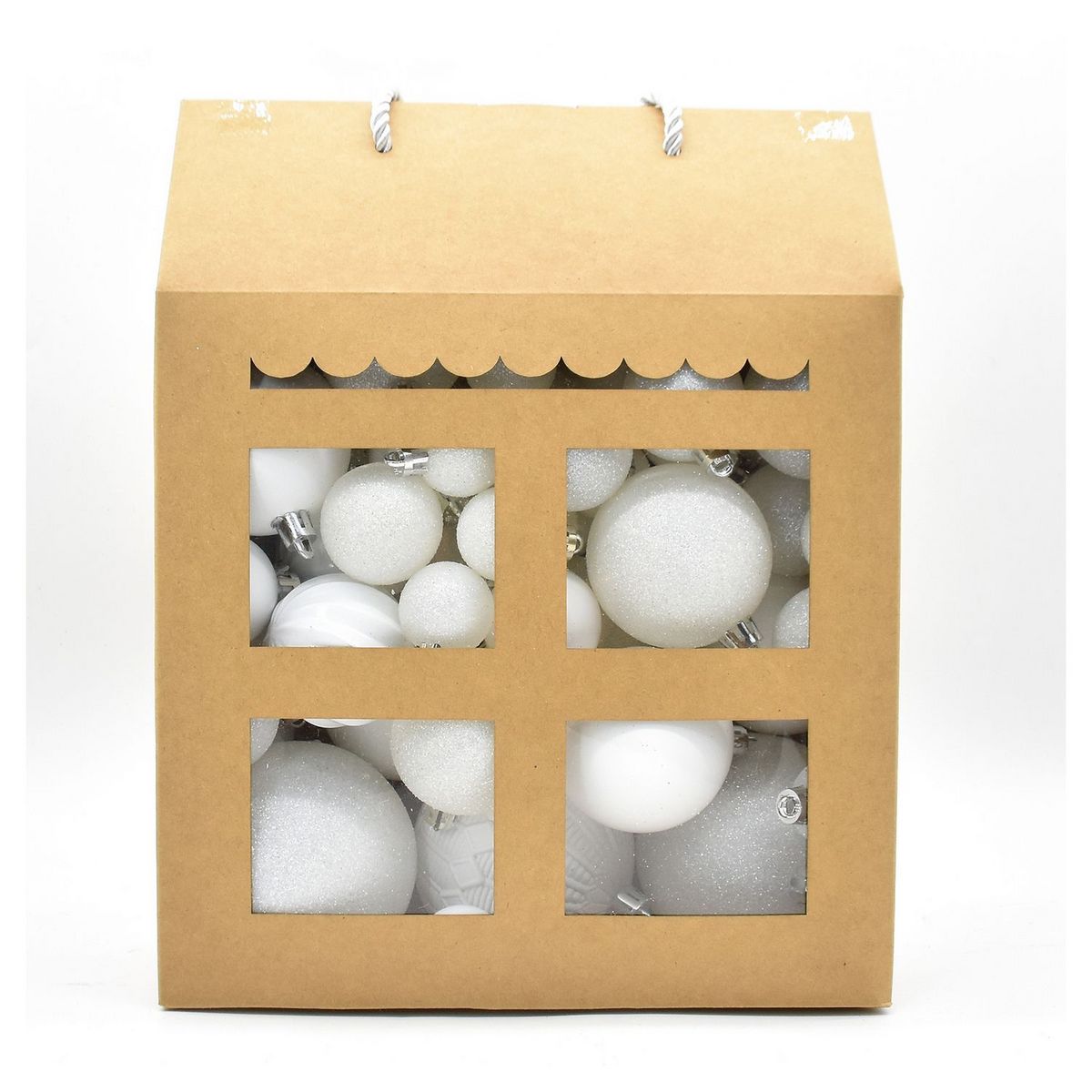 ACTUEL Coffret de boules en plastique - Blanc