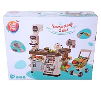 One Two Fun Maison et cuisine en bois 2 en 1 pas cher 