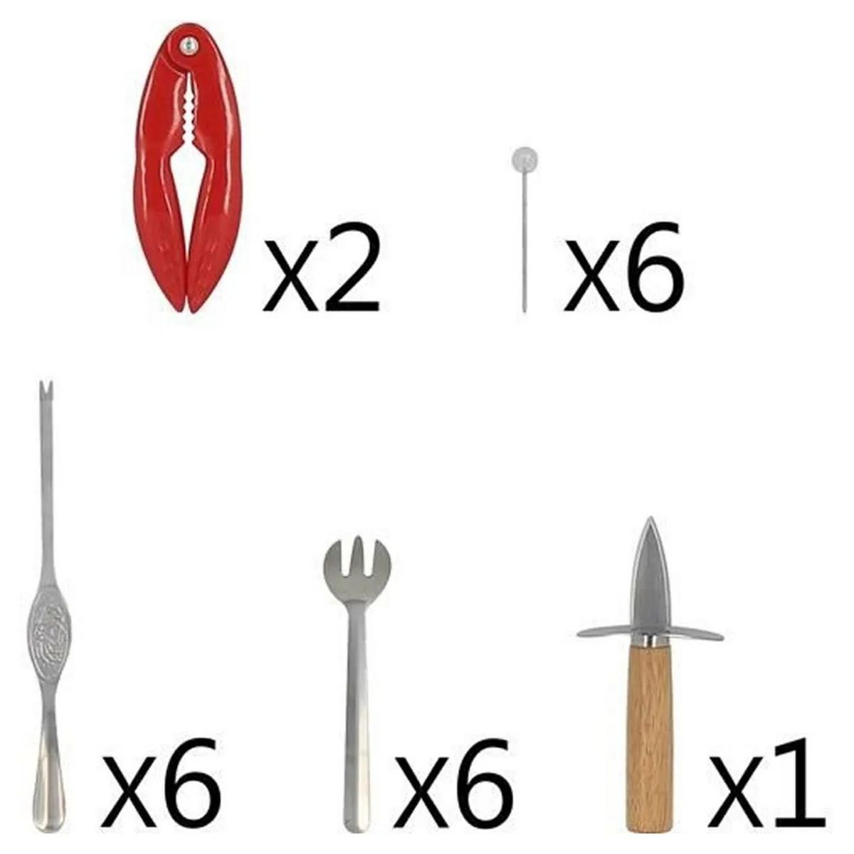 NOVASTYL Coffret de 21 pièces Fruit de mer Merinox