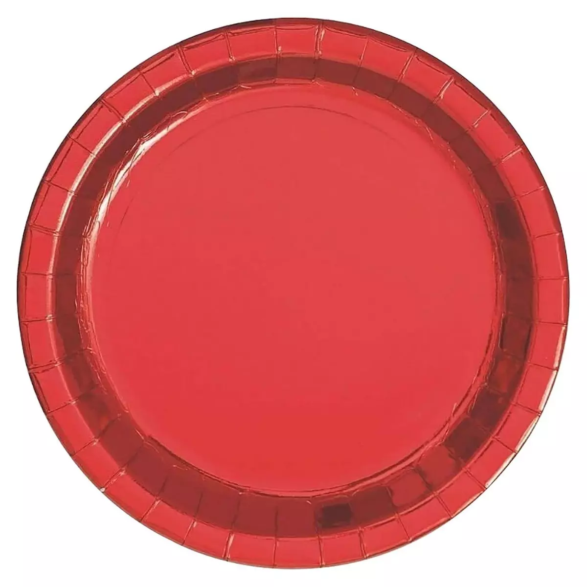ACTUEL 10 Assiettes en carton 23 cm - Rouge métallisé