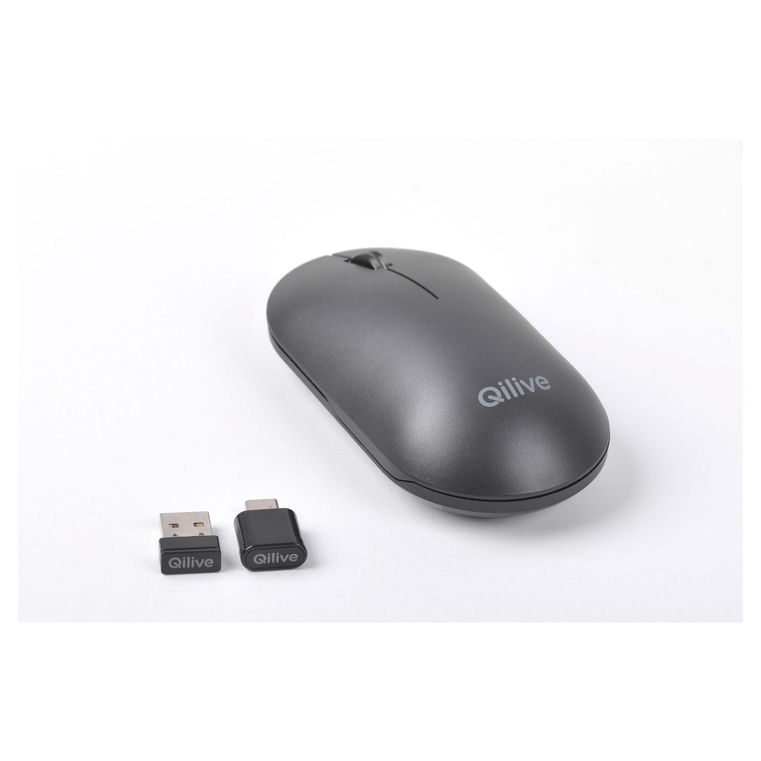 Voir la diapositive 2 : QILIVE Souris sans fil rechargeable - 2 dongles